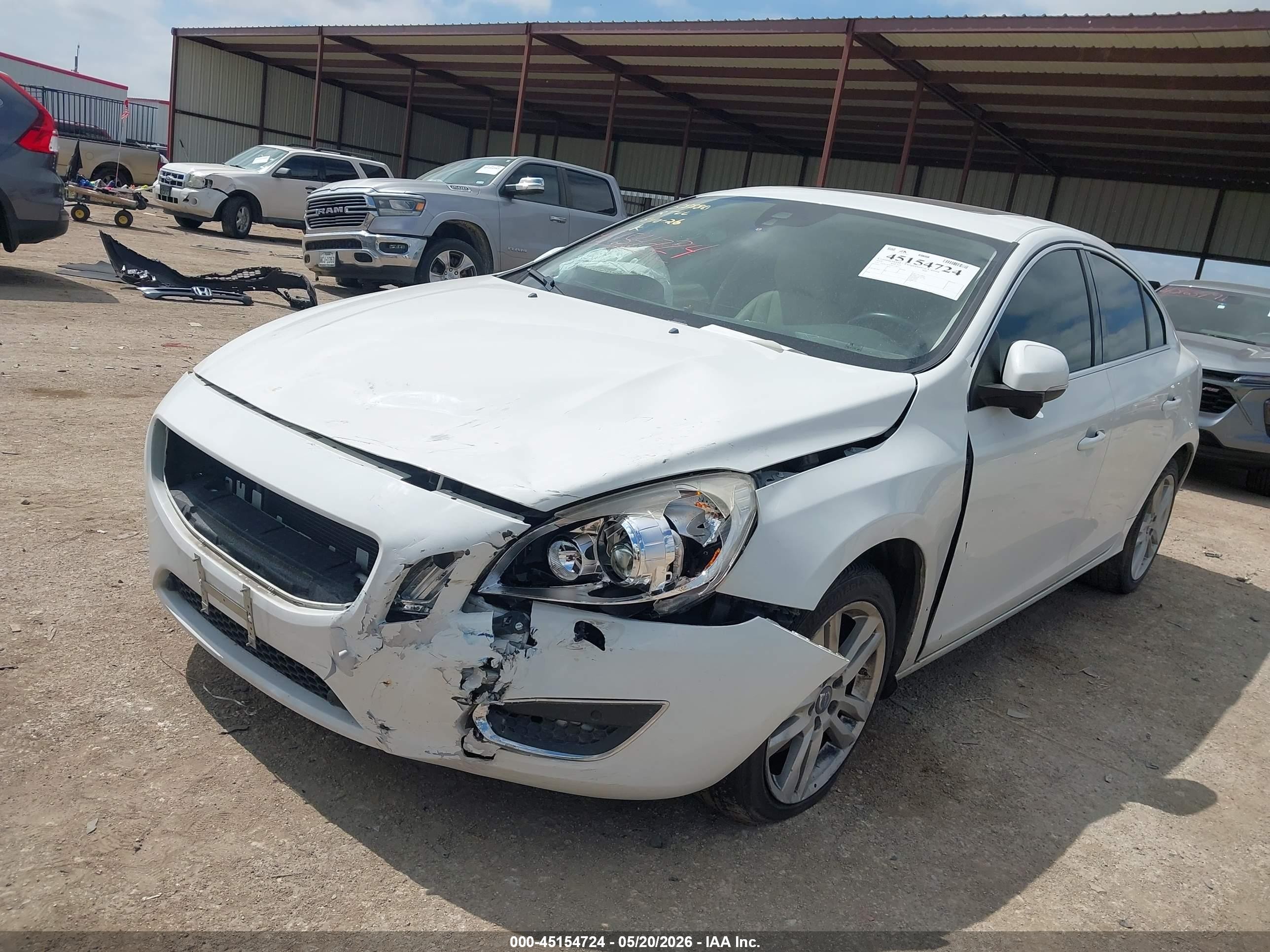 2013 Volvo S60 T5 White vin: YV1612FS0D2218911