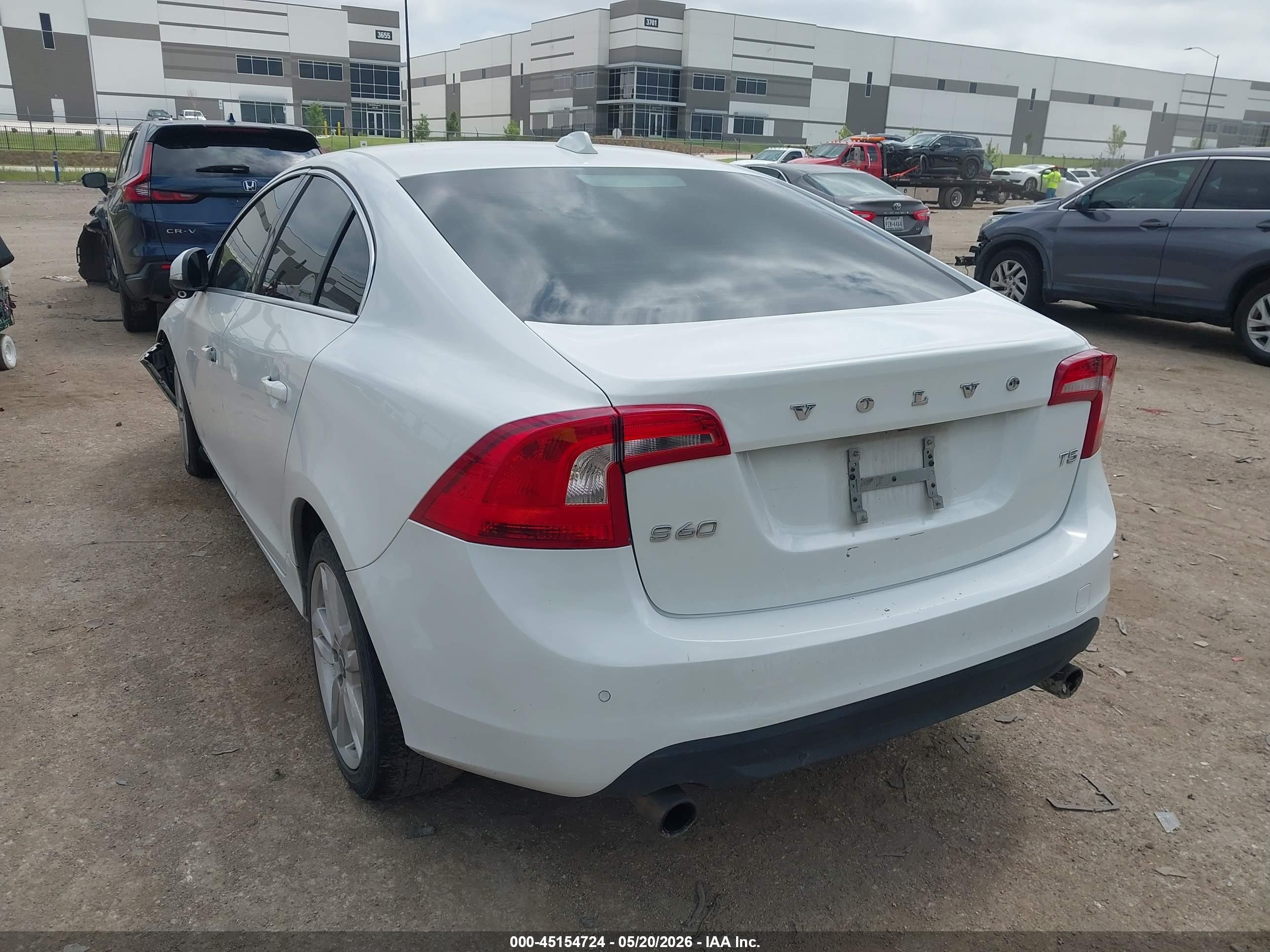 2013 Volvo S60 T5 White vin: YV1612FS0D2218911