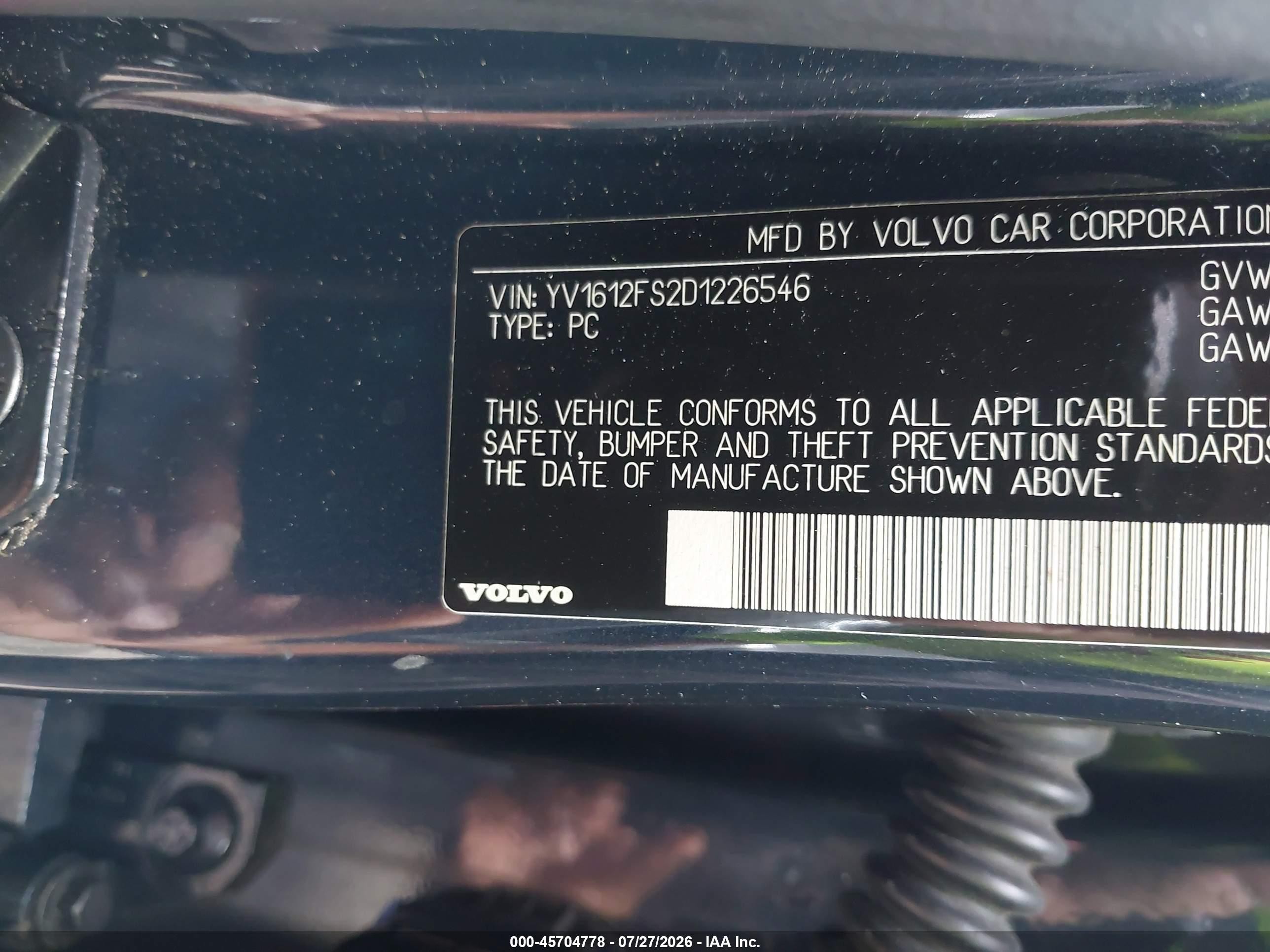 2013 Volvo S60 T5 Platinum Dark Blue vin: YV1612FS2D1226546
