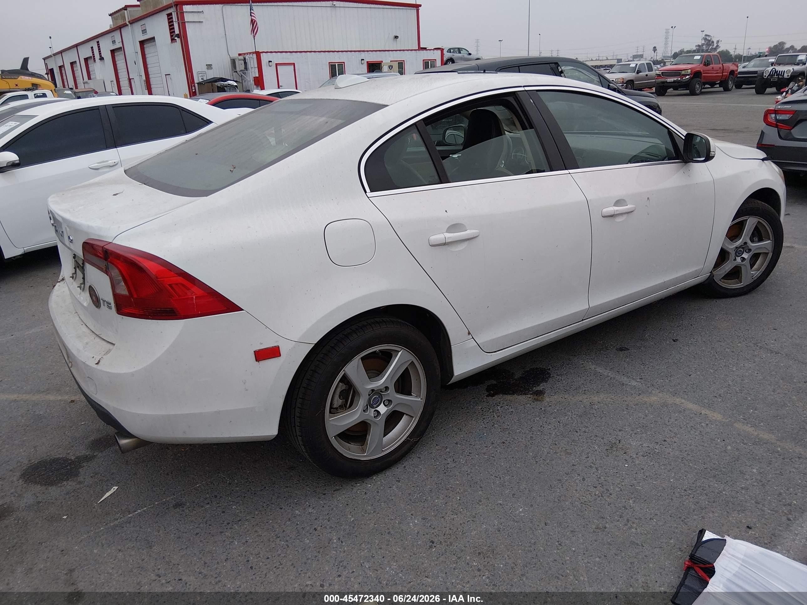 2013 Volvo S60 T5 White vin: YV1612FS3D2221740