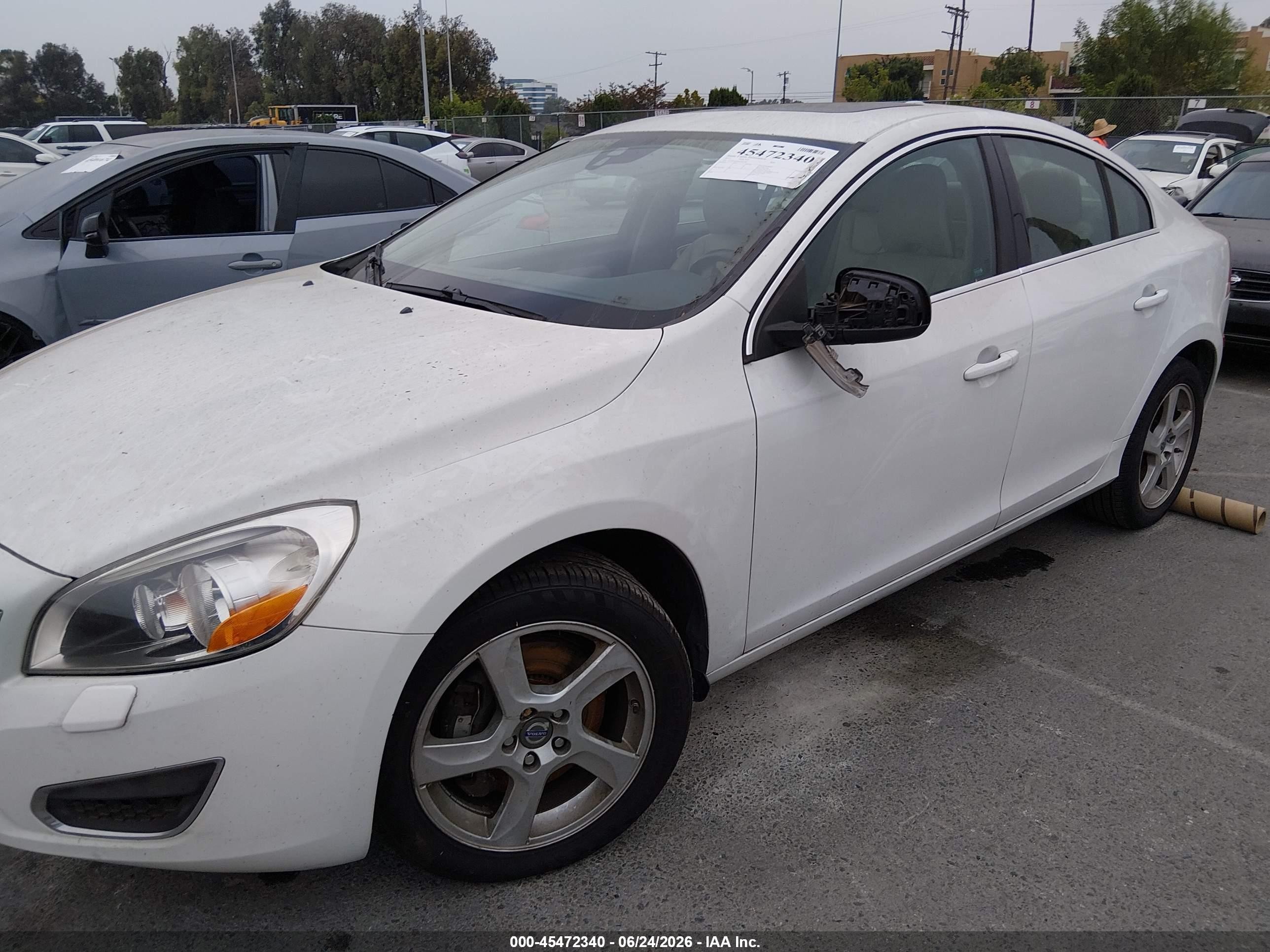 2013 Volvo S60 T5 White vin: YV1612FS3D2221740