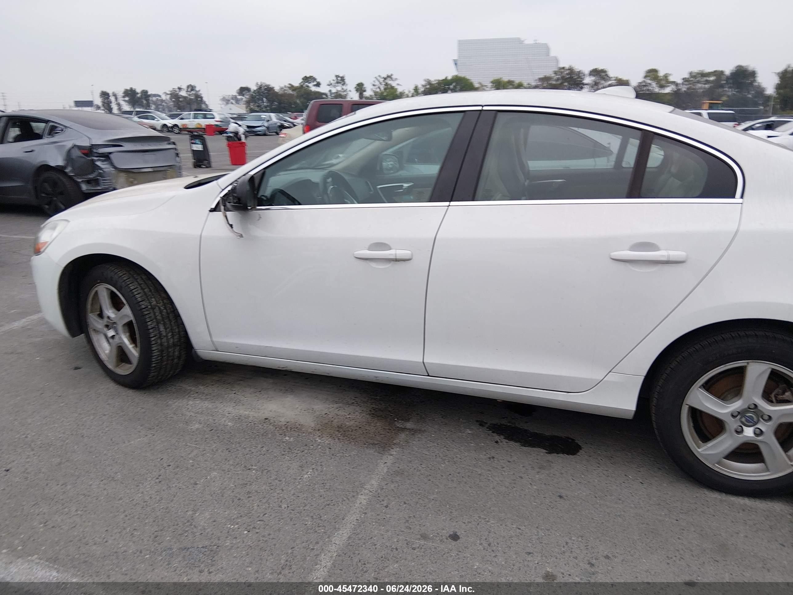 2013 Volvo S60 T5 White vin: YV1612FS3D2221740