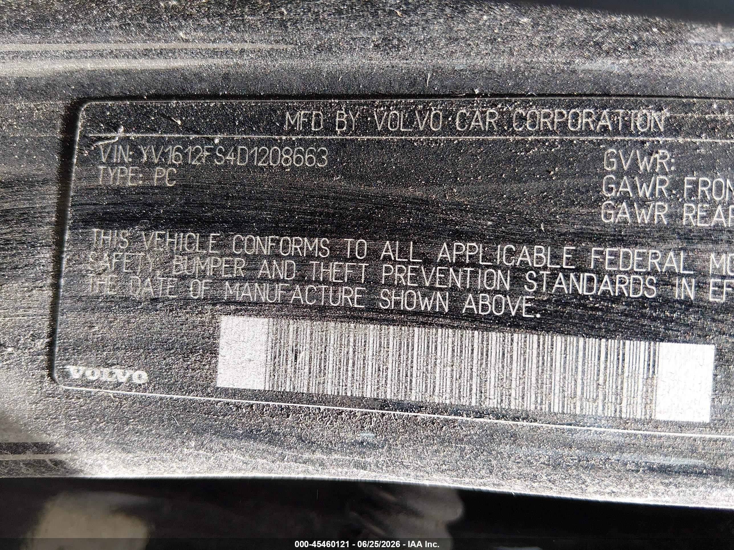 2013 Volvo S60 T5 Черный vin: YV1612FS4D1208663