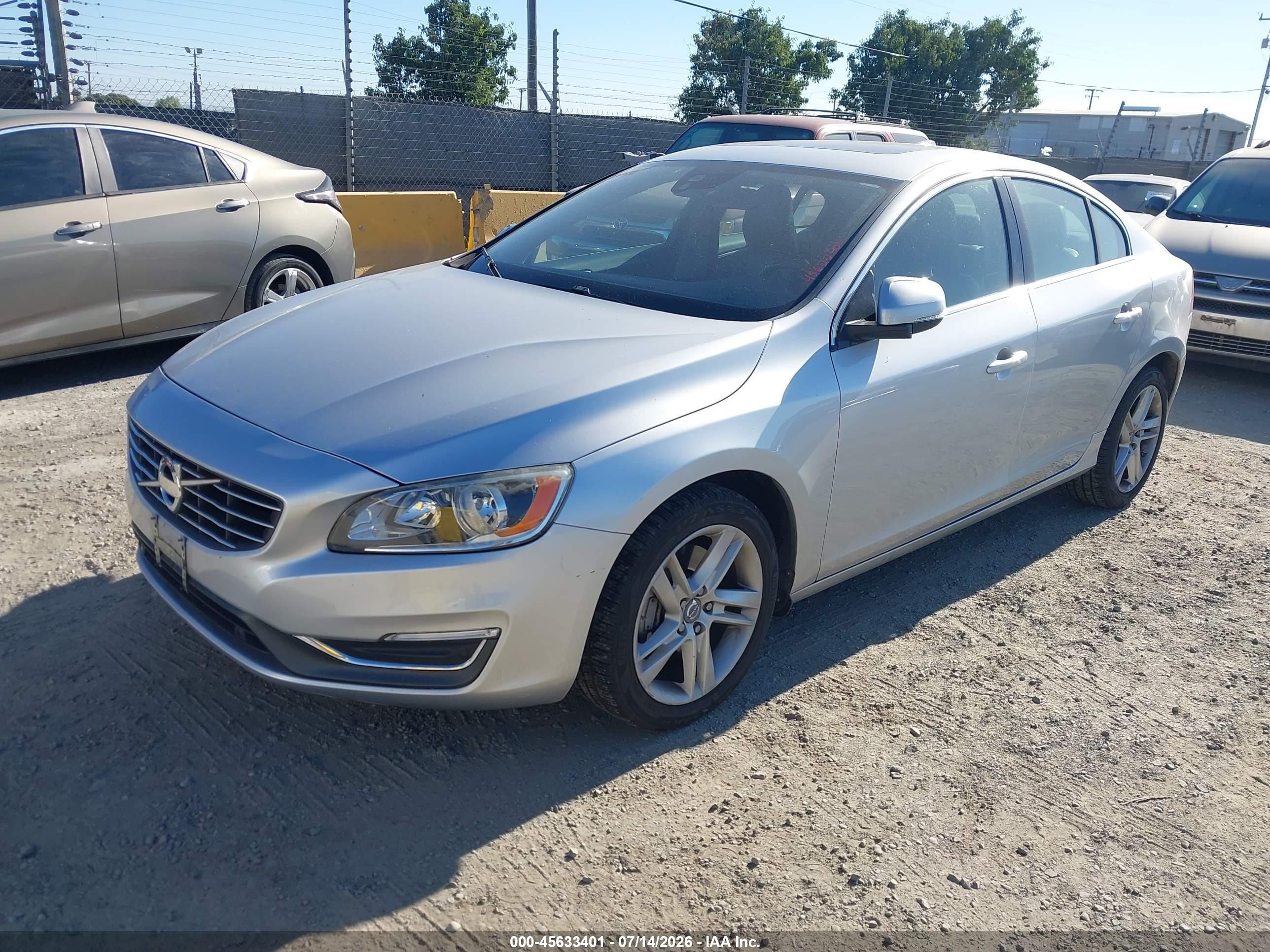 2014 Volvo S60 T5 Silver vin: YV1612FS4E2276831