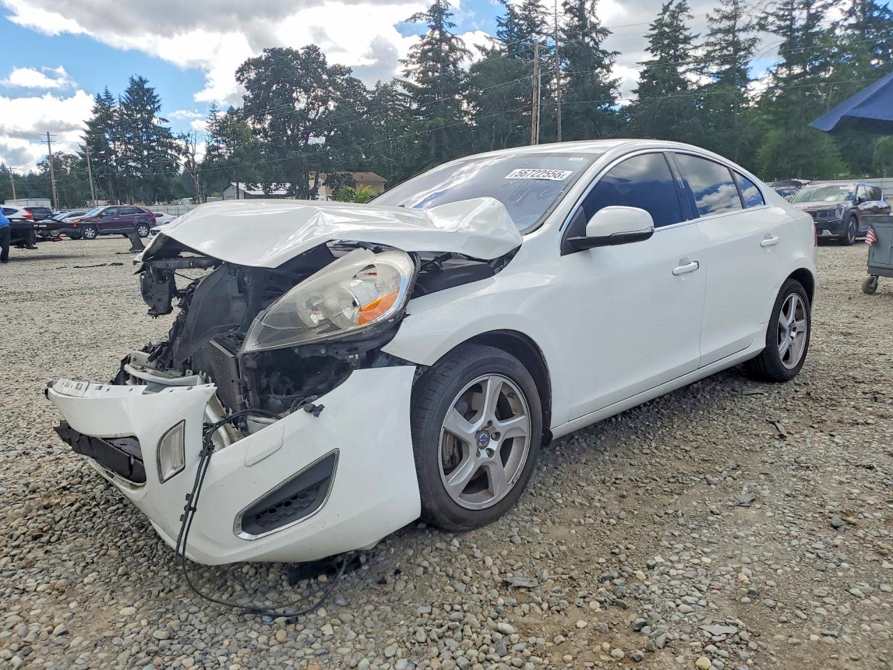 2013 Volvo S60 T5 White vin: YV1612FS5D2197991