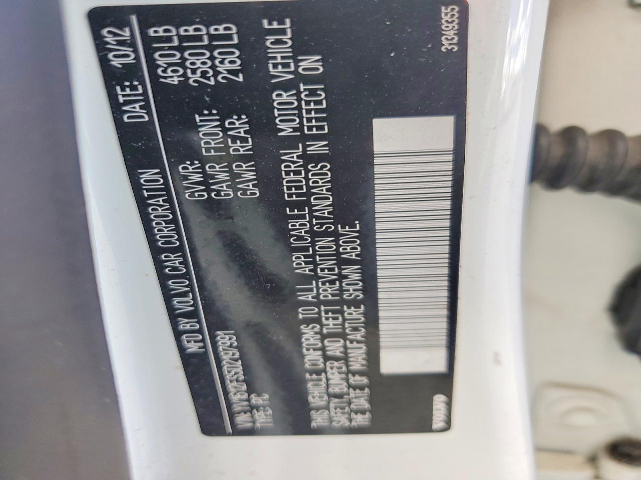 2013 Volvo S60 T5 White vin: YV1612FS5D2197991