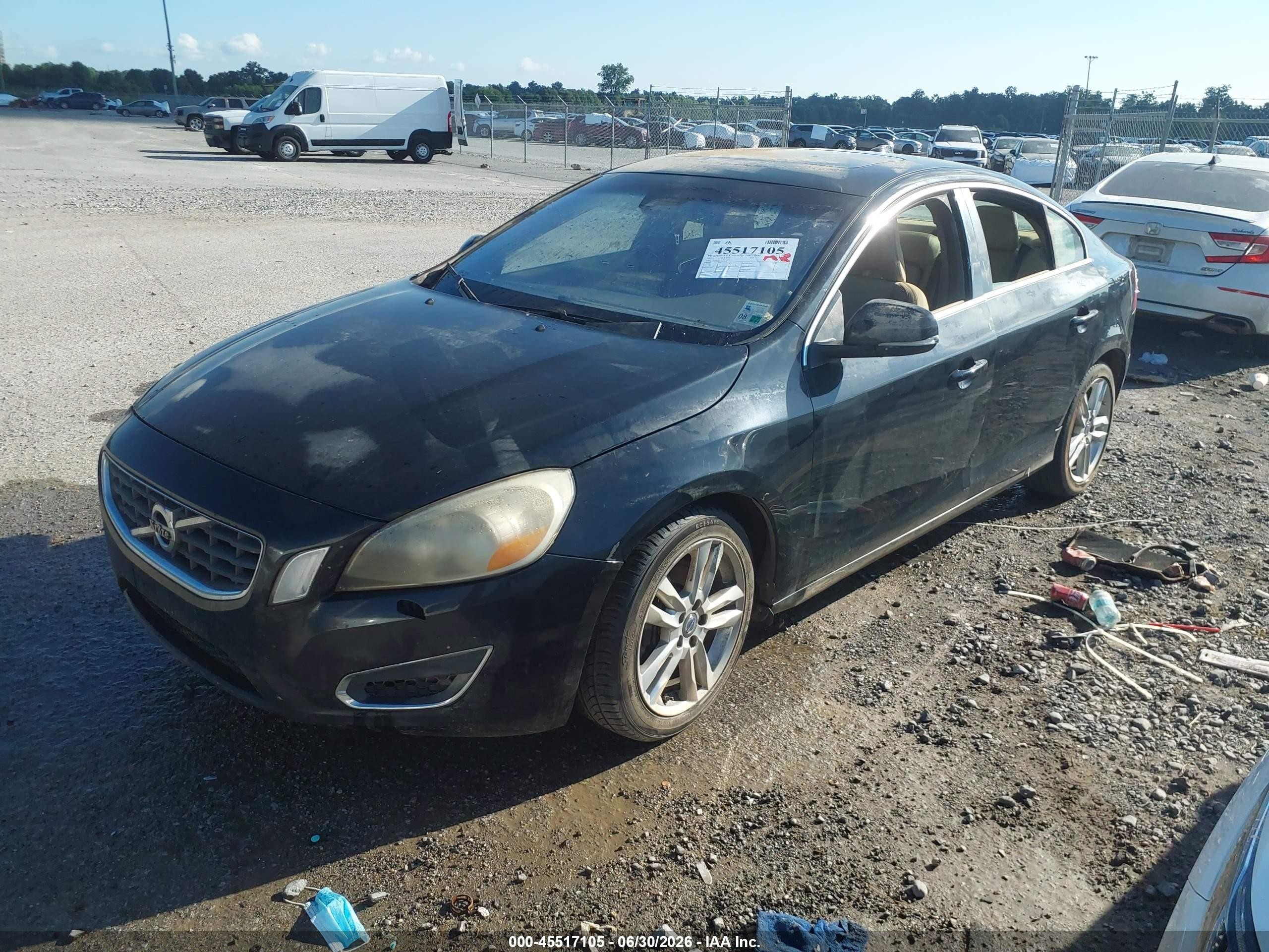 2013 Volvo S60 T5 Black vin: YV1612FS7D1211010