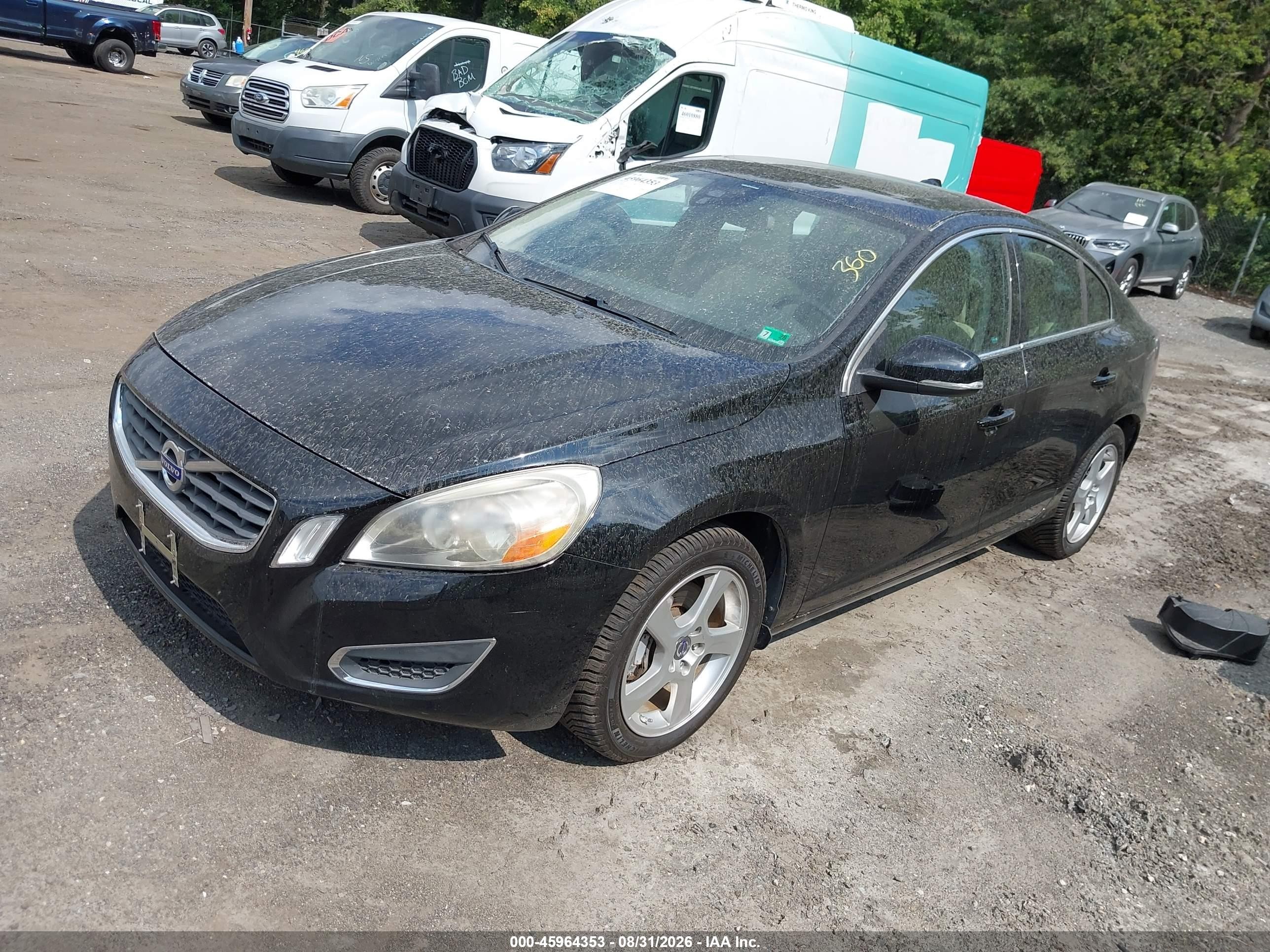 2013 Volvo S60 T5 Черный vin: YV1612FS7D2180609