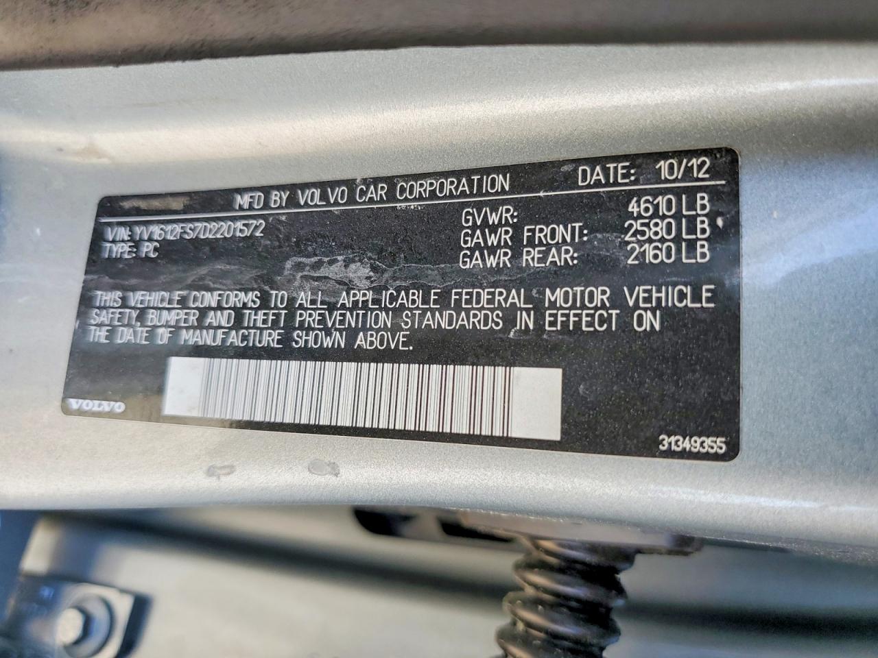 2013 Volvo S60 T5 Серебряный vin: YV1612FS7D2201572