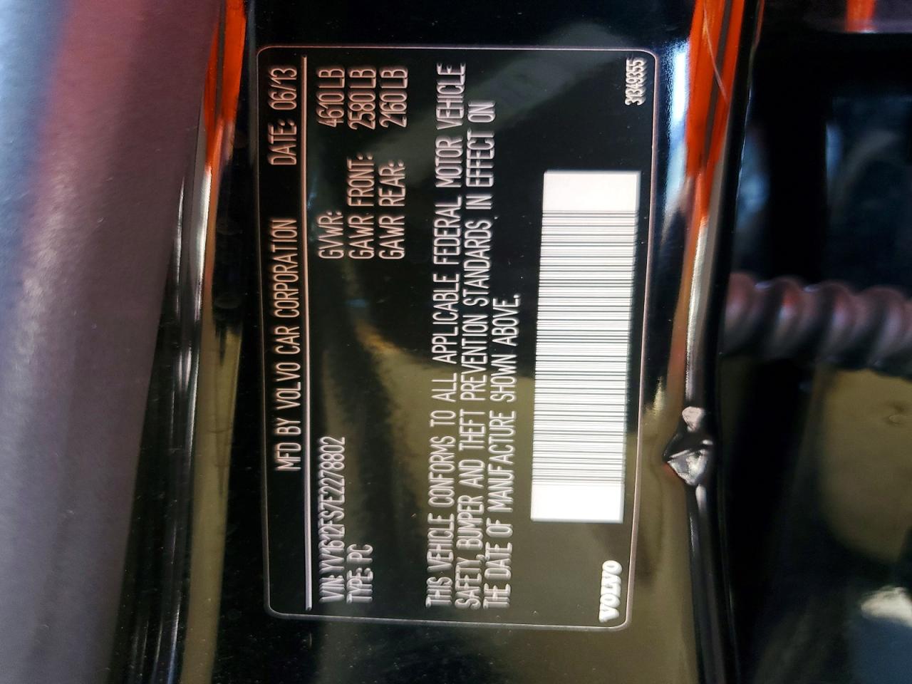 2014 Volvo S60 T5 Black vin: YV1612FS7E2278802