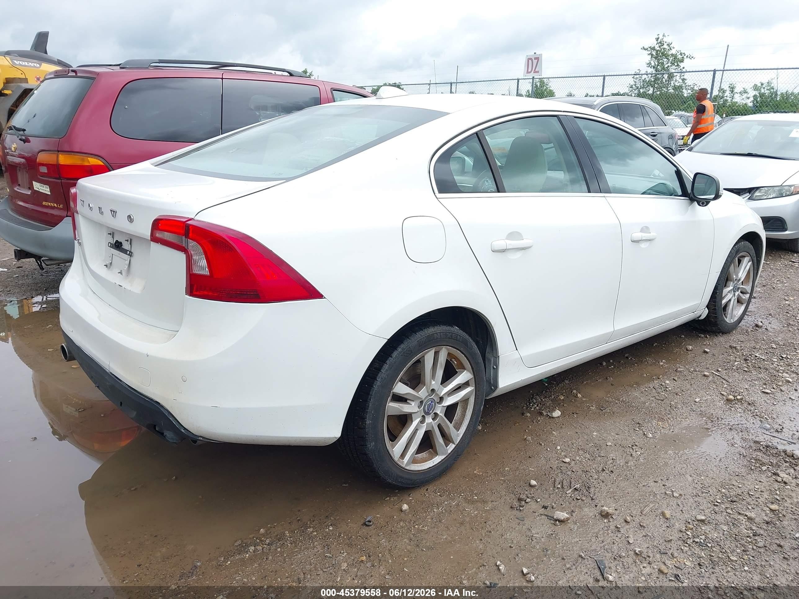2013 Volvo S60 T5 White vin: YV1612FS8D1216314