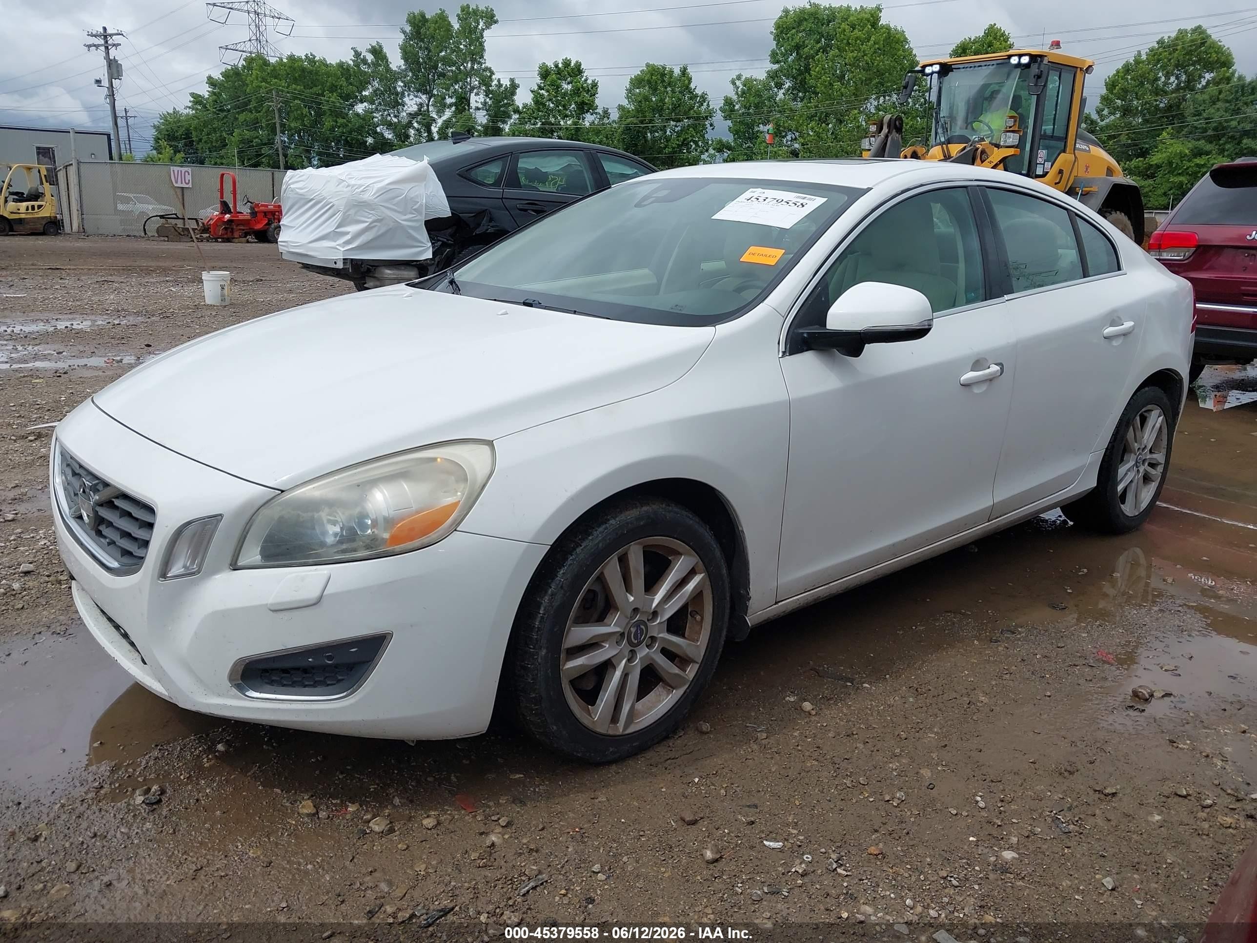 2013 Volvo S60 T5 White vin: YV1612FS8D1216314