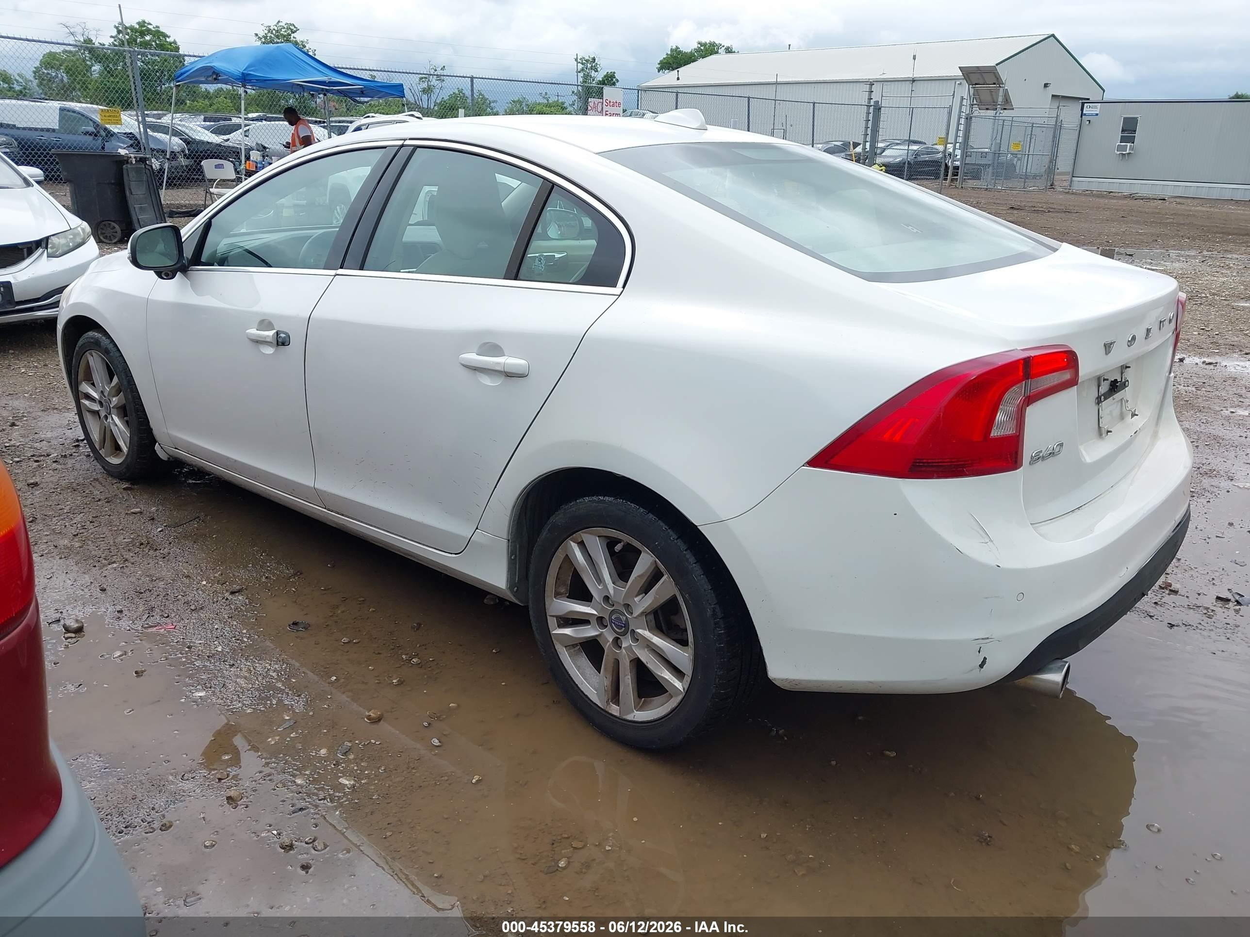 2013 Volvo S60 T5 White vin: YV1612FS8D1216314