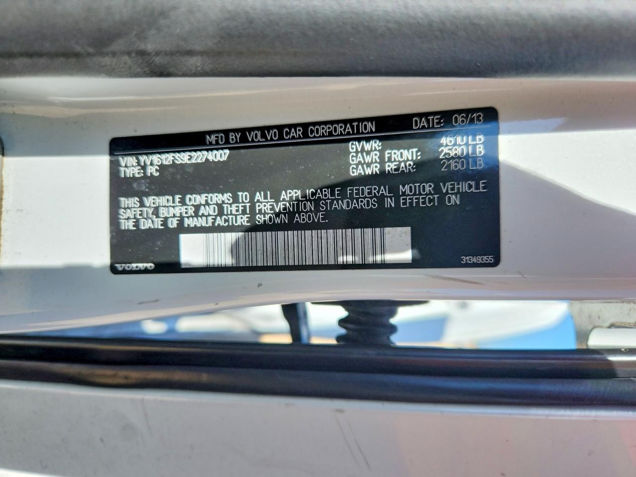 2014 Volvo S60 T5 White vin: YV1612FS9E2274007