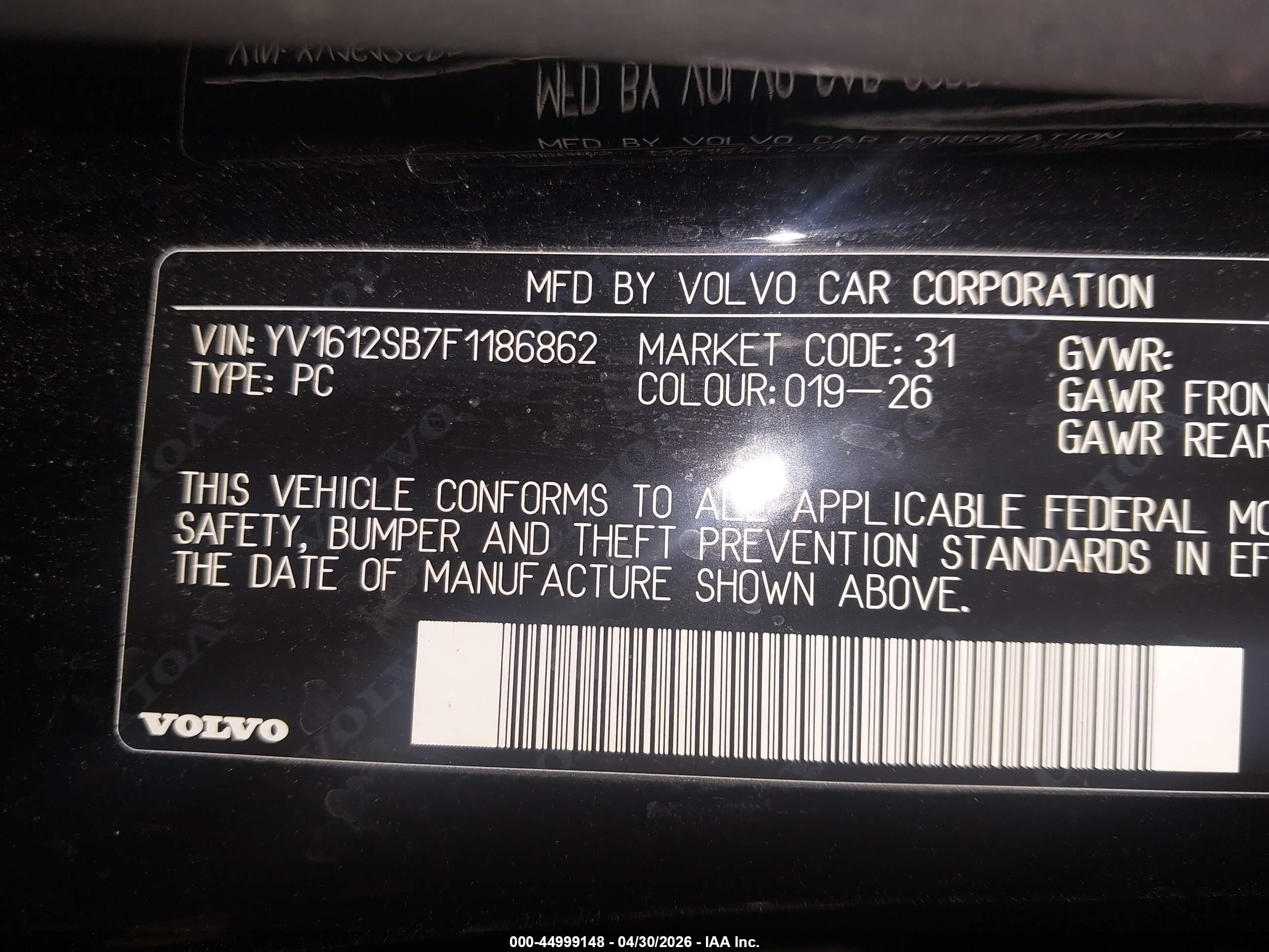 2015 Volvo V60 T5 Premier Black vin: YV1612SB7F1186862