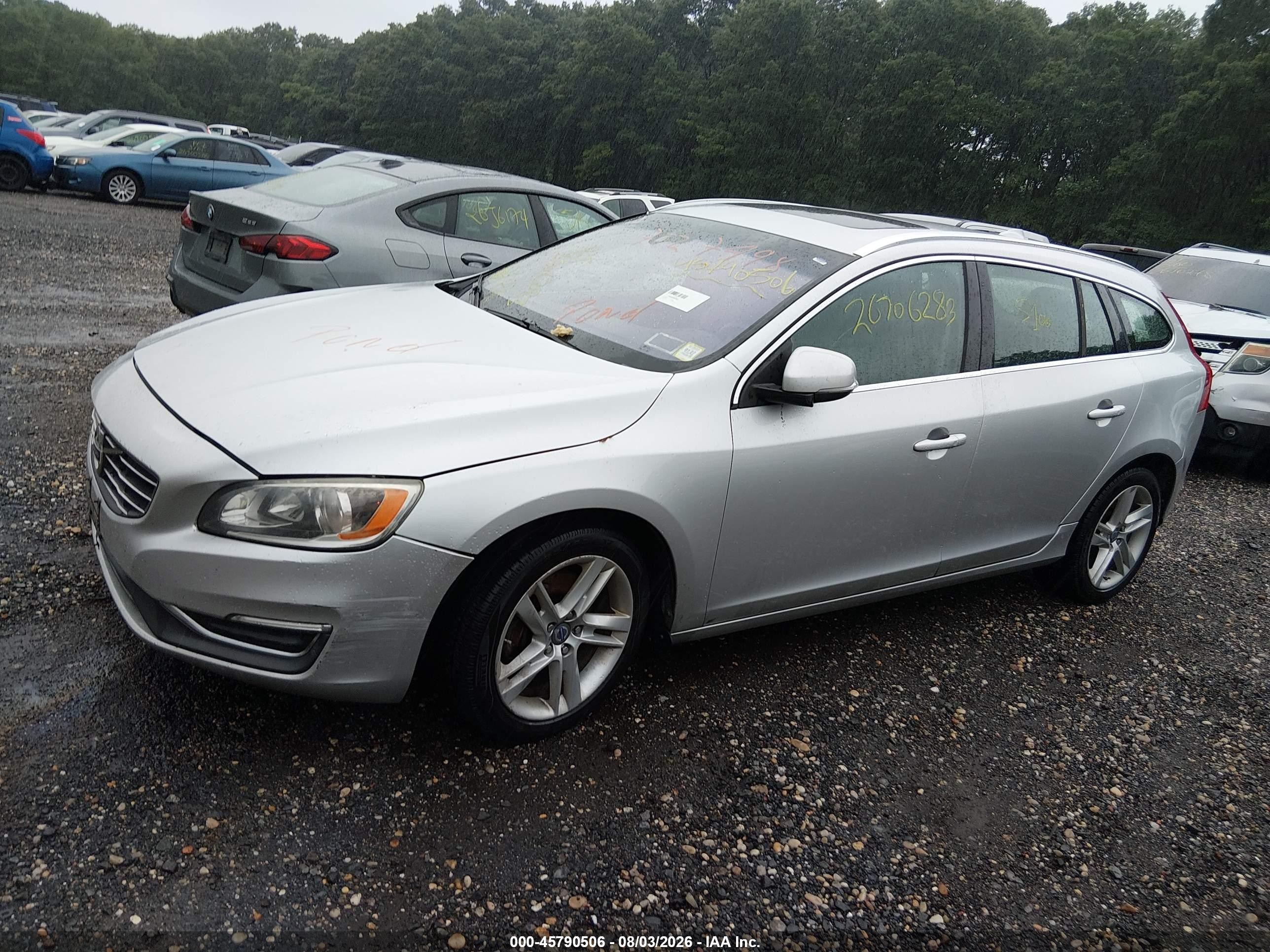 2015 Volvo V60 T5 Premier Gray vin: YV1612SB8F1186658