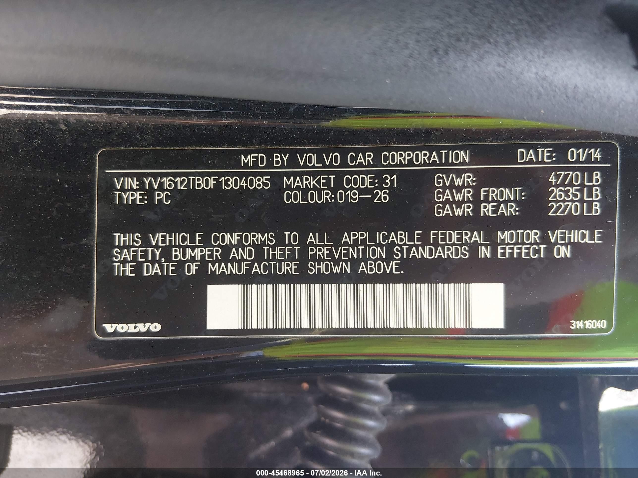 2015 Volvo S60 T5 Premier Black vin: YV1612TB0F1304085