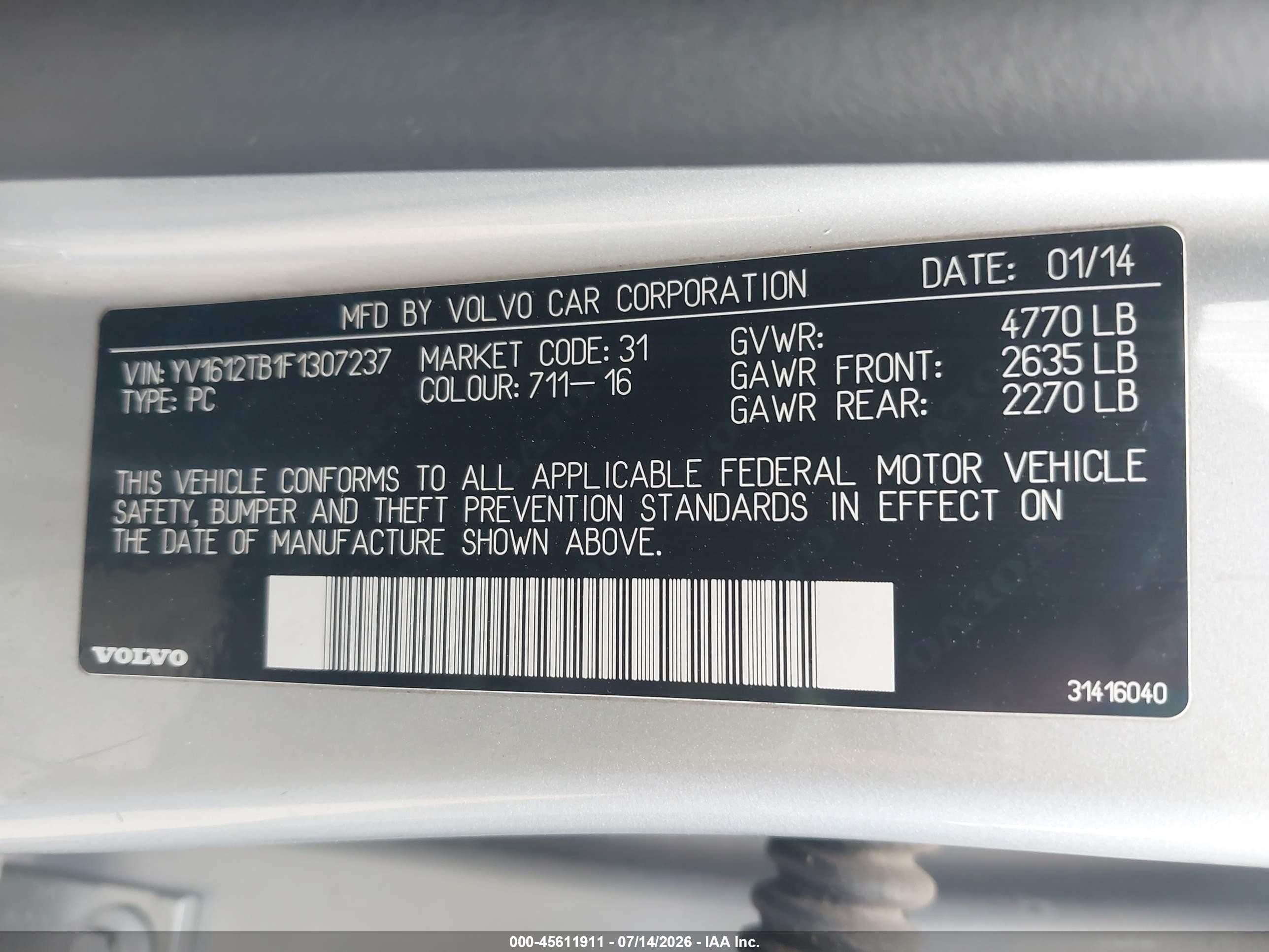 2015 Volvo S60 T5 Premier Silver vin: YV1612TB1F1307237