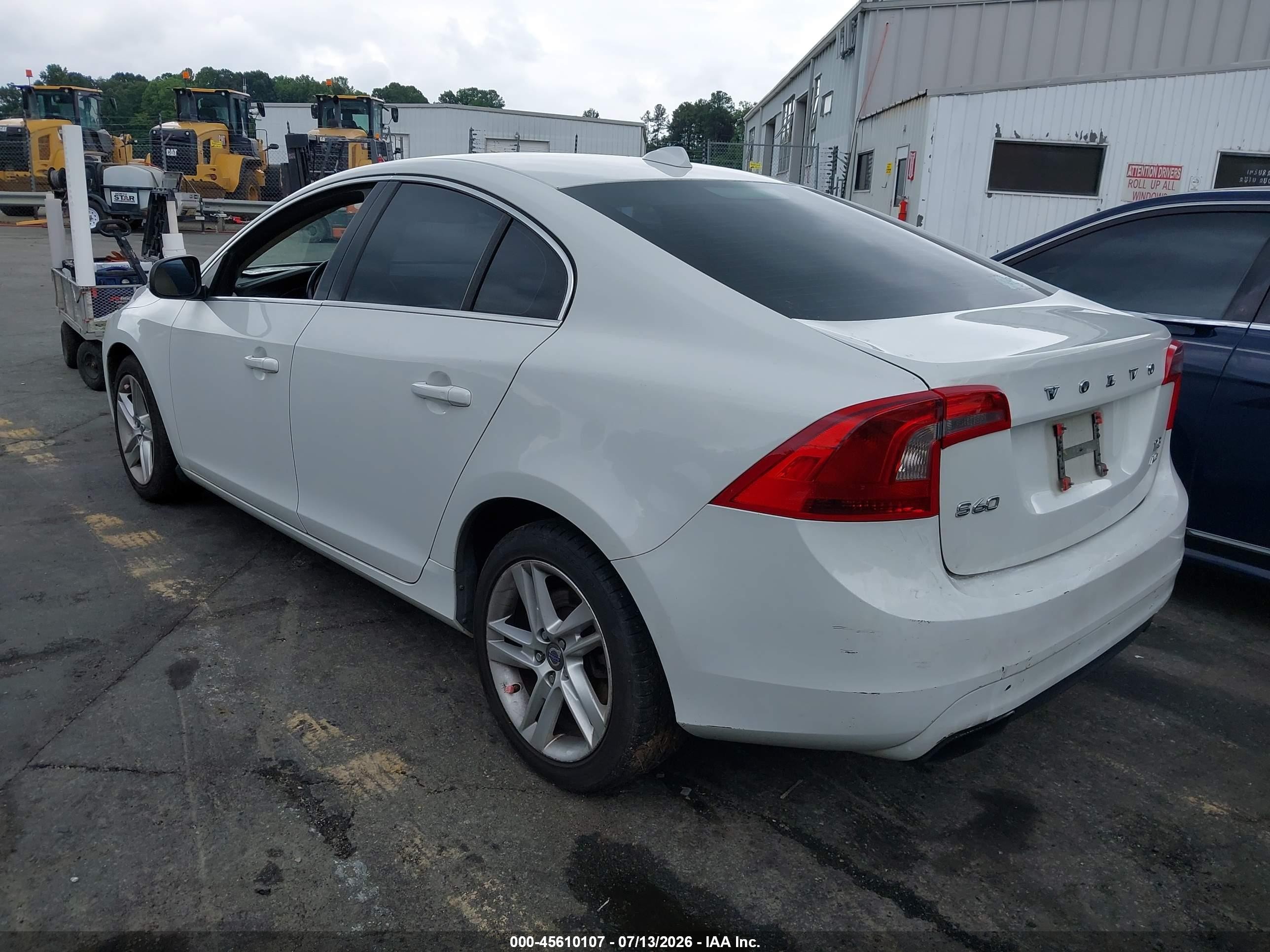 2015 Volvo S60 T5 Premier White vin: YV1612TB4F1317969