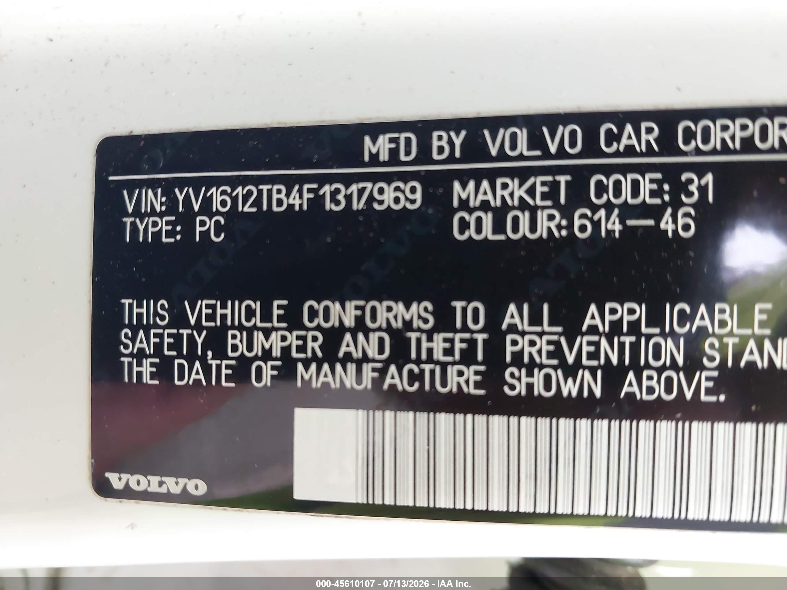 2015 Volvo S60 T5 Premier White vin: YV1612TB4F1317969