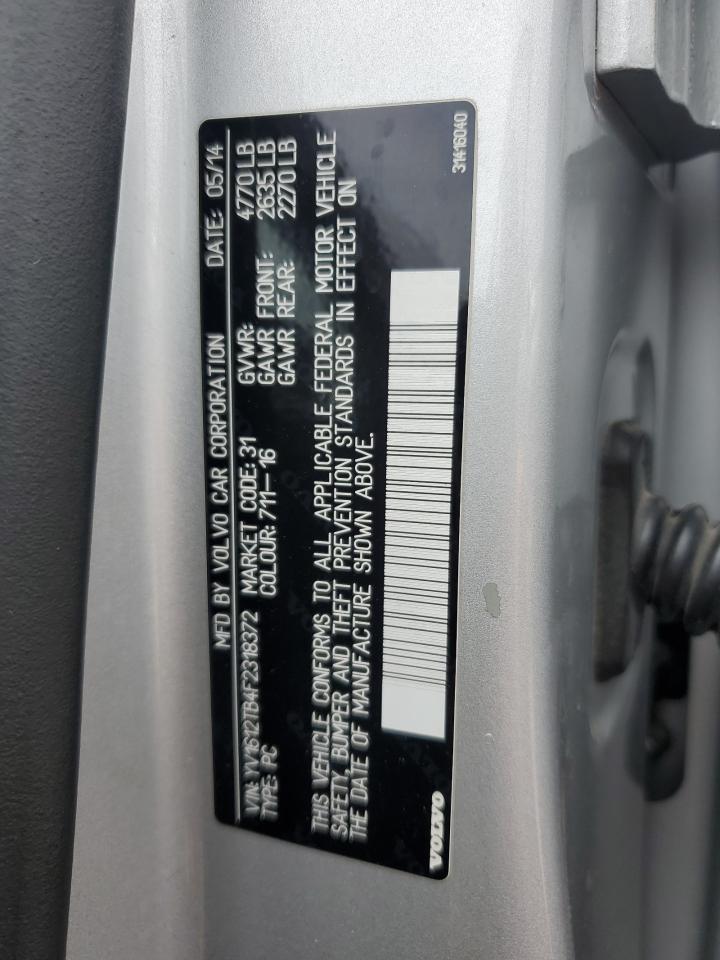 2015 Volvo S60 Premier Серебряный vin: YV1612TB4F2318372