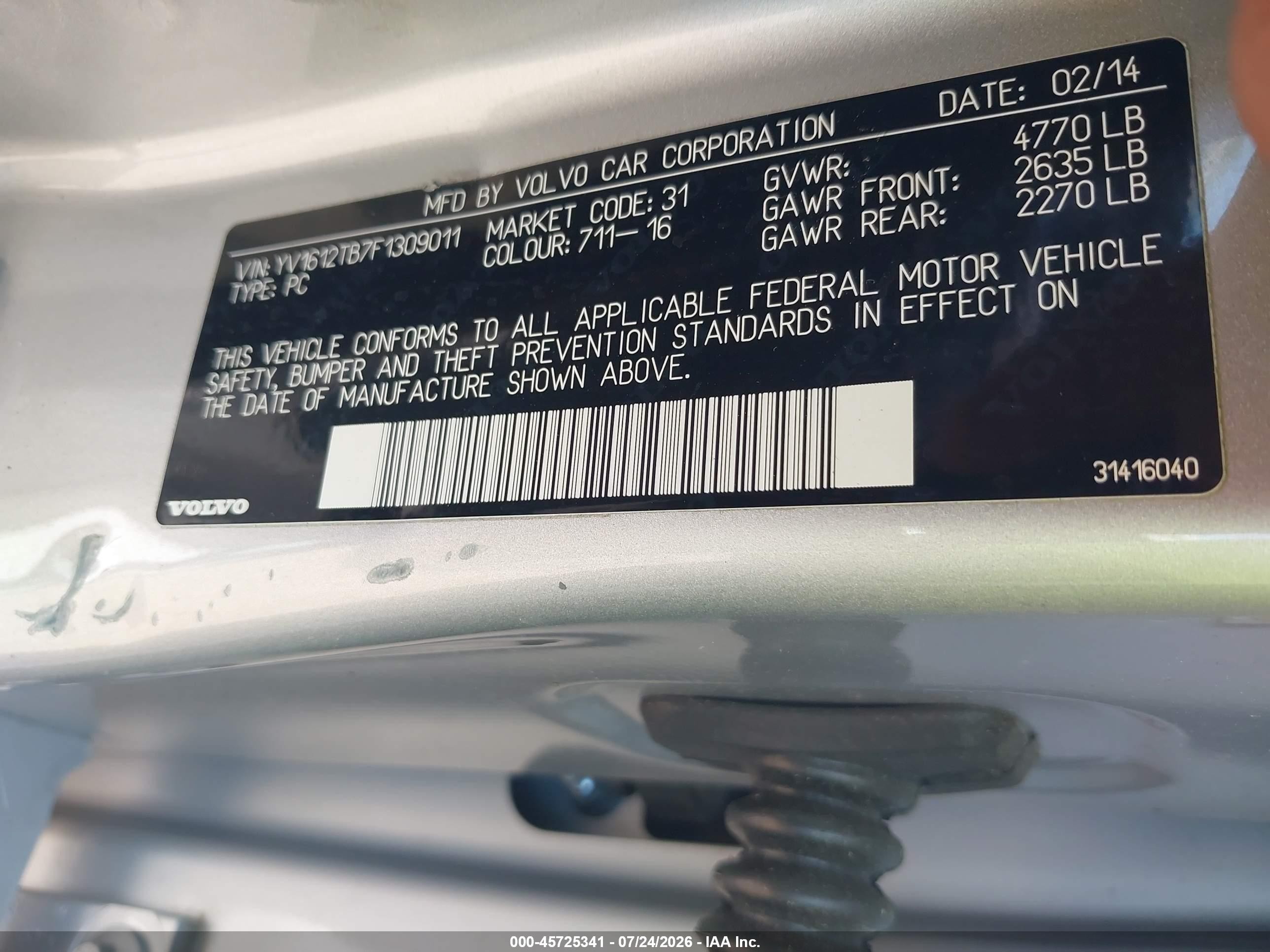 2015 Volvo S60 T5 Premier Серый vin: YV1612TB7F1309011