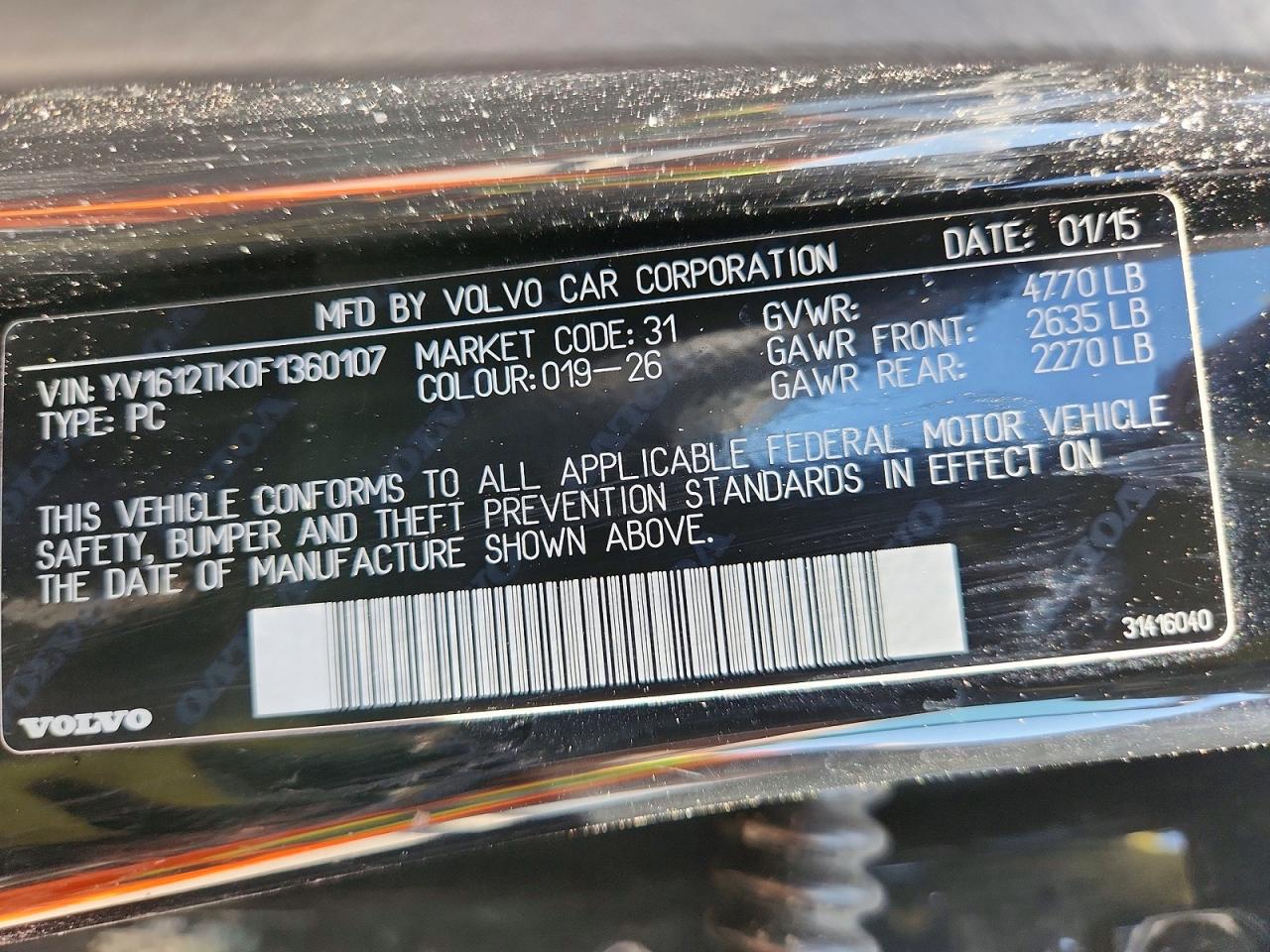 2015 Volvo S60 Premier Black vin: YV1612TK0F1360107