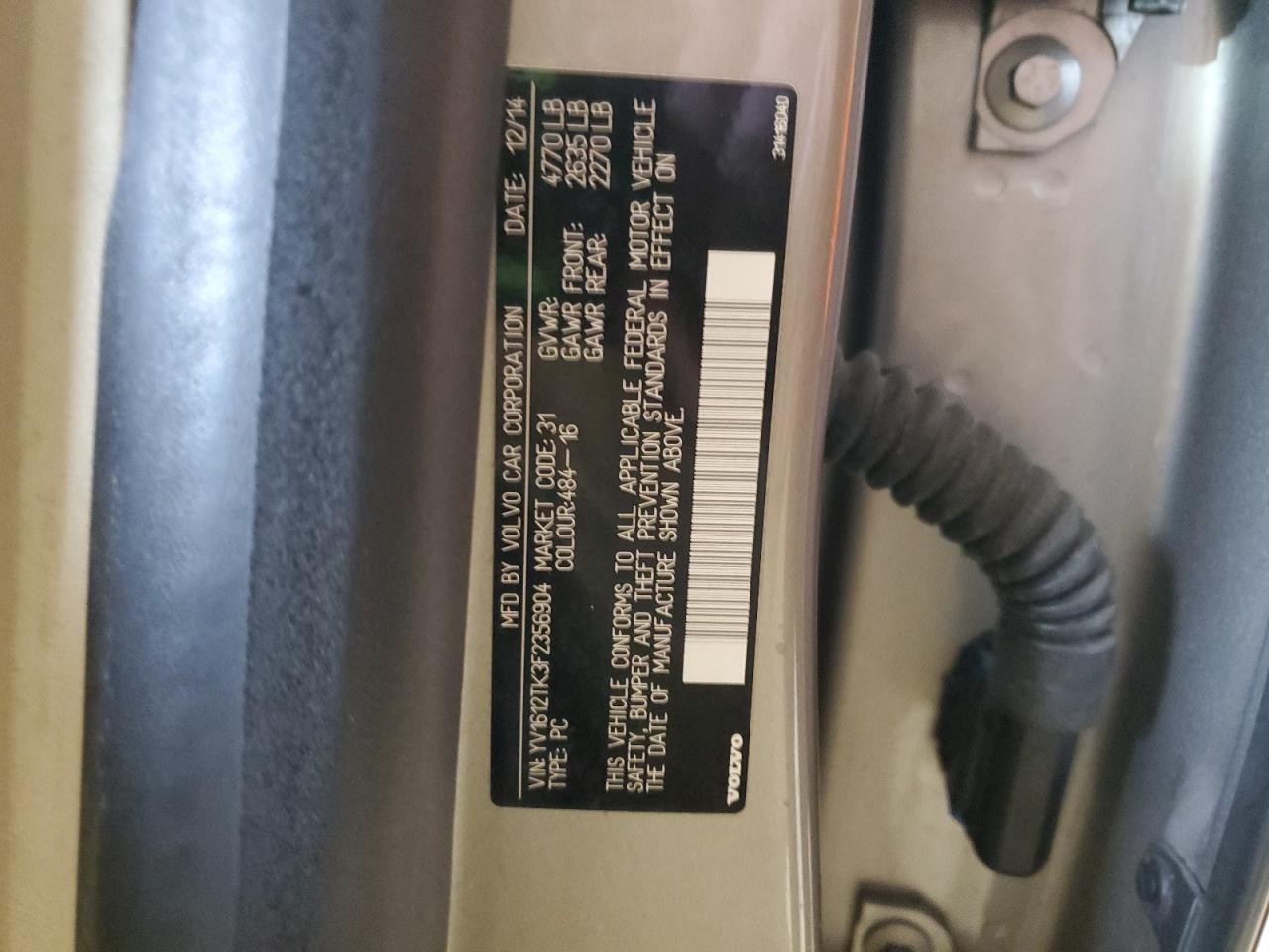 2015 Volvo S60 Premier Бежевый vin: YV1612TK3F2356904