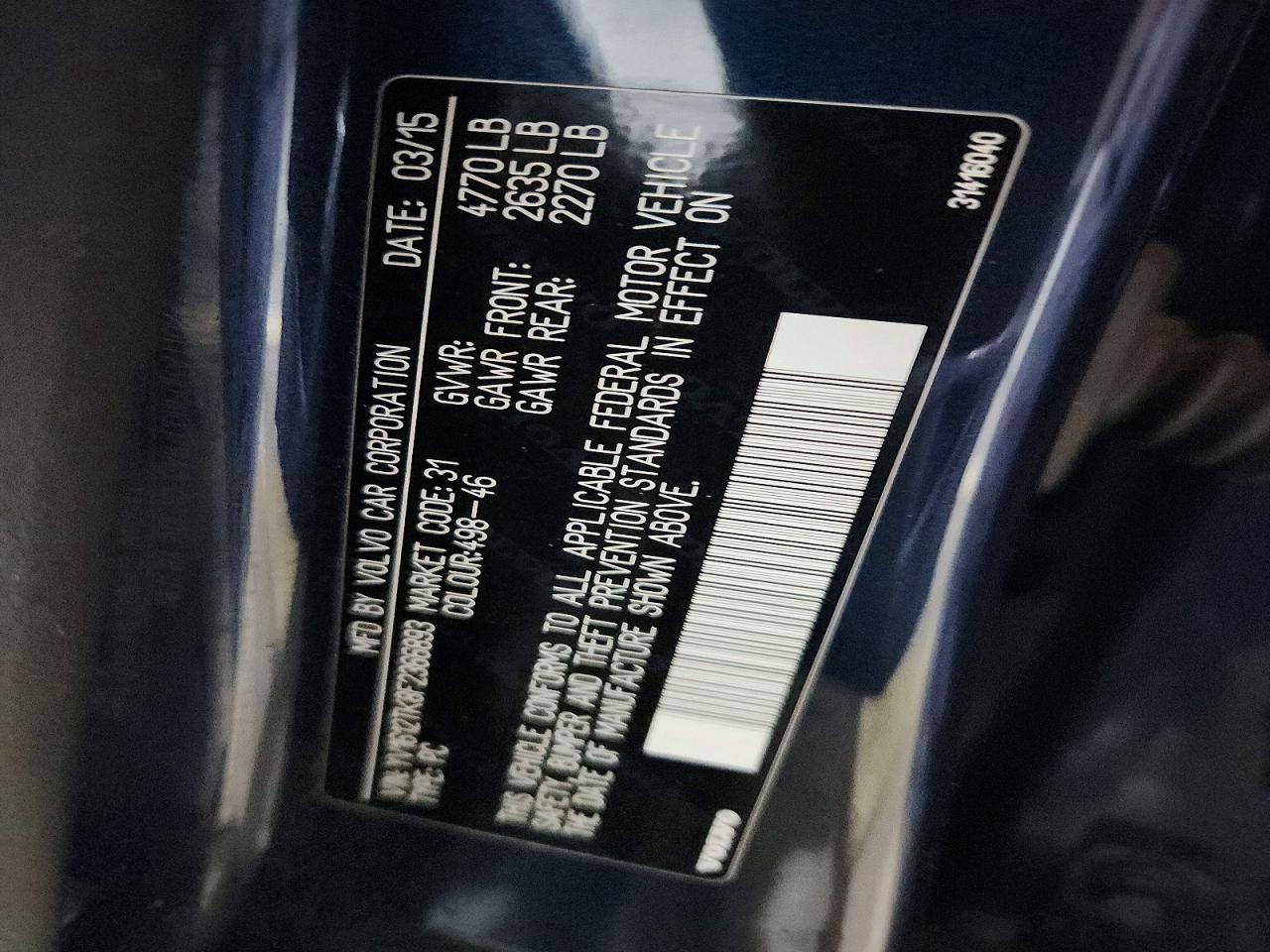 2015 Volvo S60 Premier Blue vin: YV1612TK8F2366893