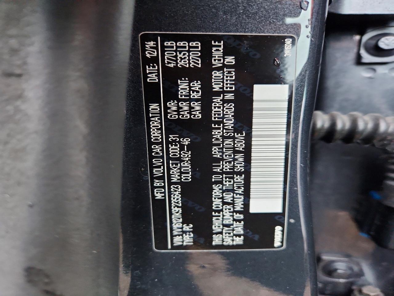 2015 Volvo S60 Premier Charcoal vin: YV1612TK9F2356423
