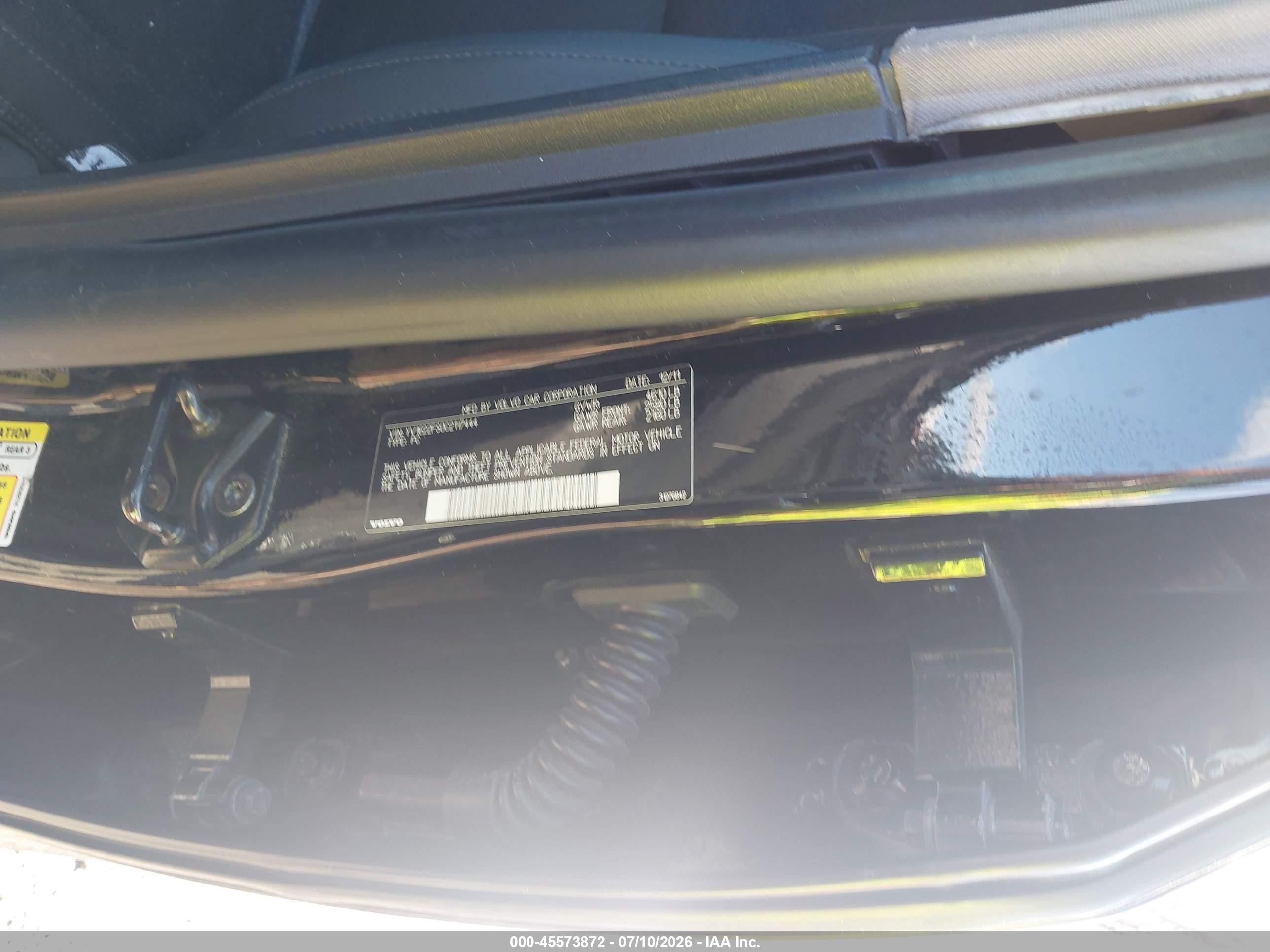 2012 Volvo S60 T5 Black vin: YV1622FS0C2117444