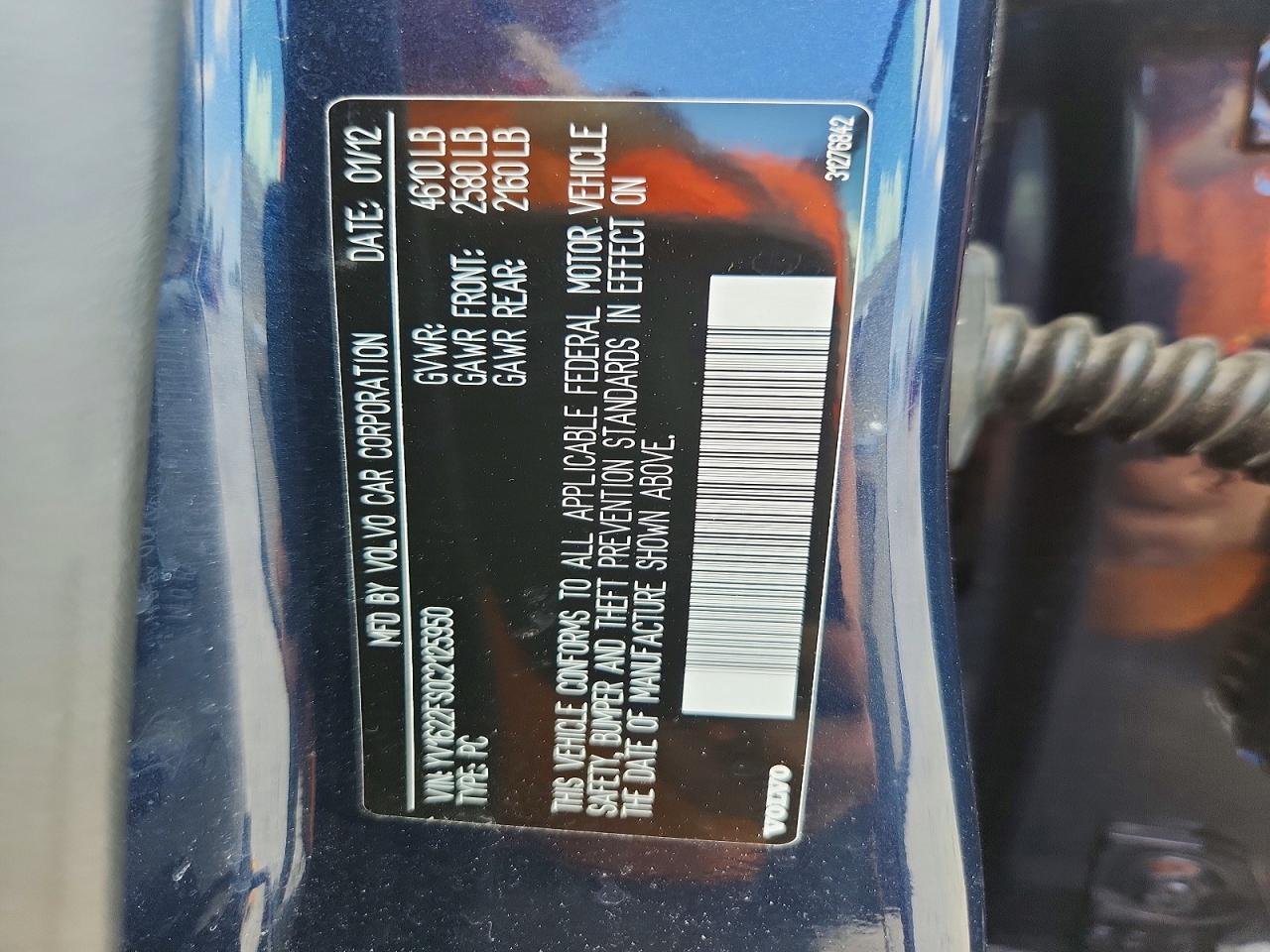 2012 Volvo S60 T5 Blue vin: YV1622FS0C2125950