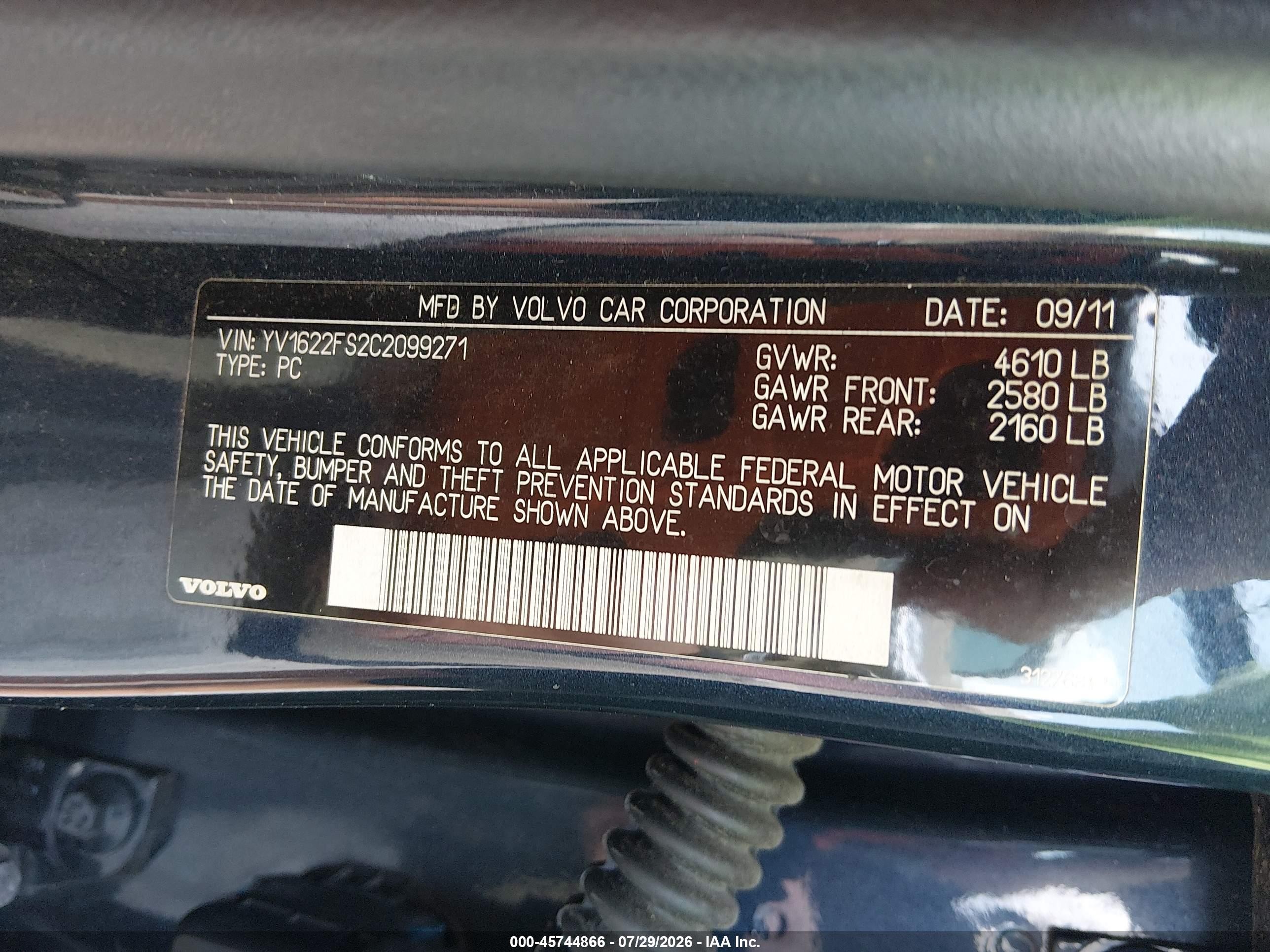 2012 Volvo S60 T5 Dark Blue vin: YV1622FS2C2099271