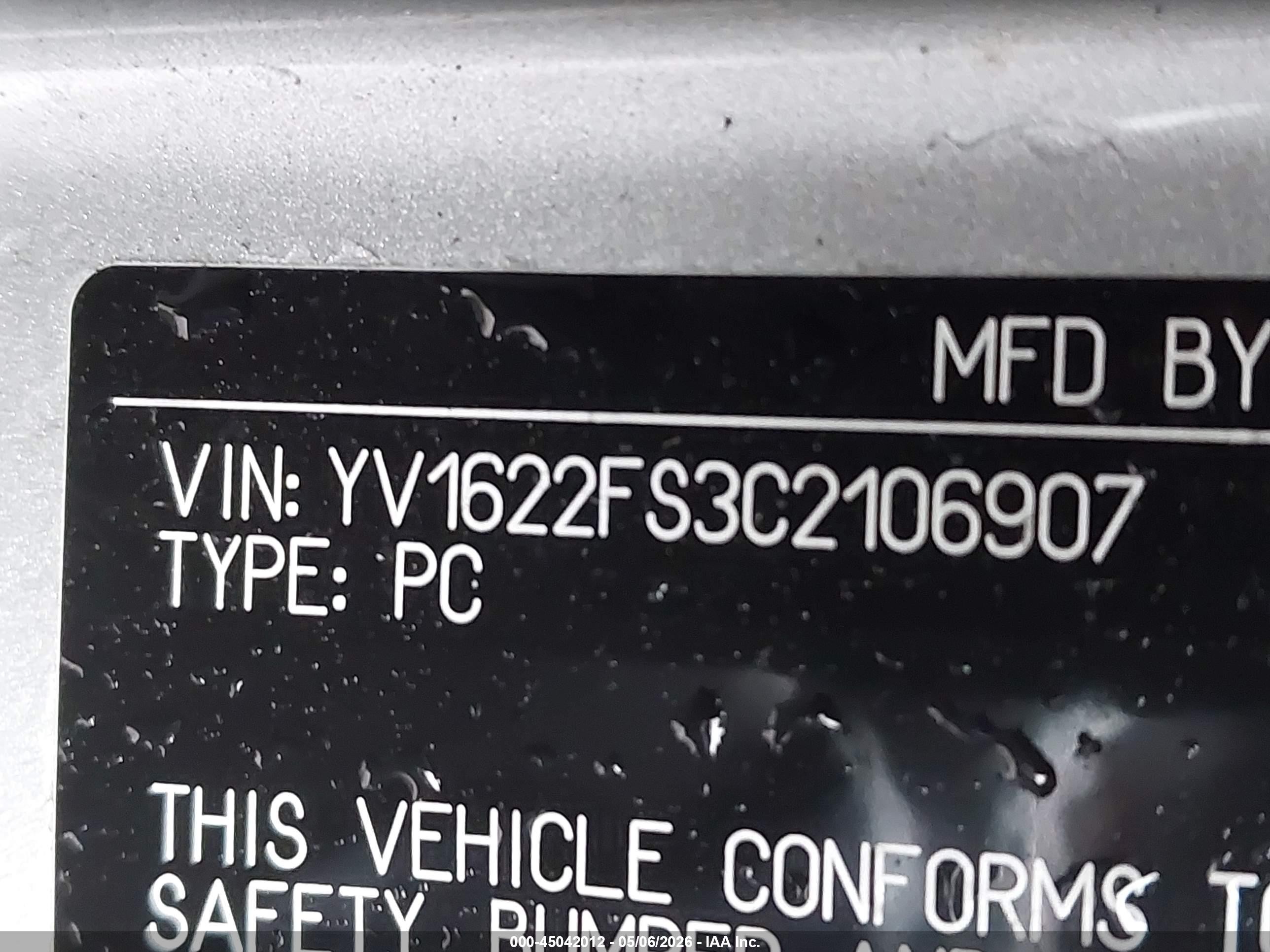 2012 Volvo S60 T5 Silver vin: YV1622FS3C2106907