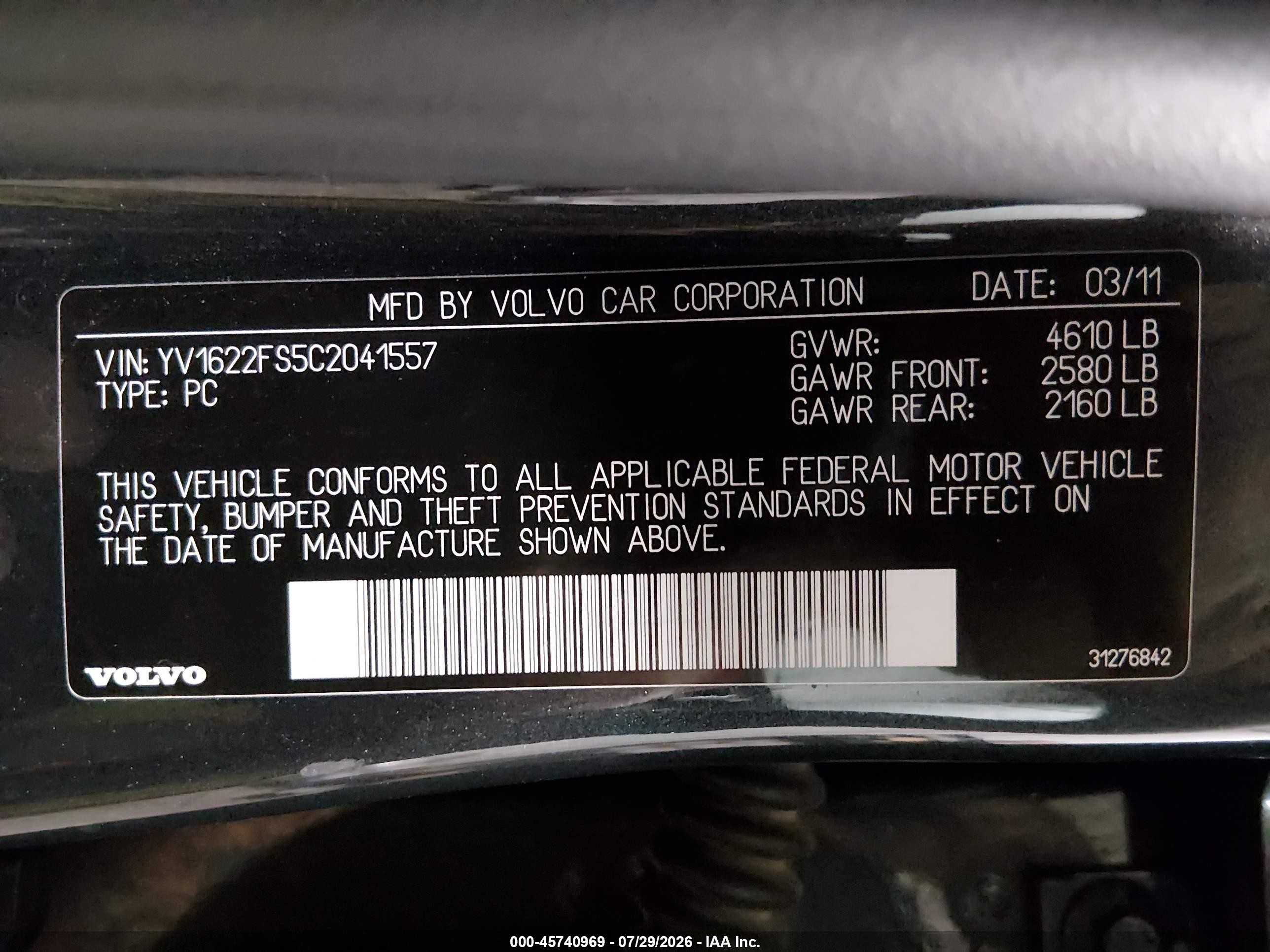 2012 Volvo S60 T5 Gray vin: YV1622FS5C2041557