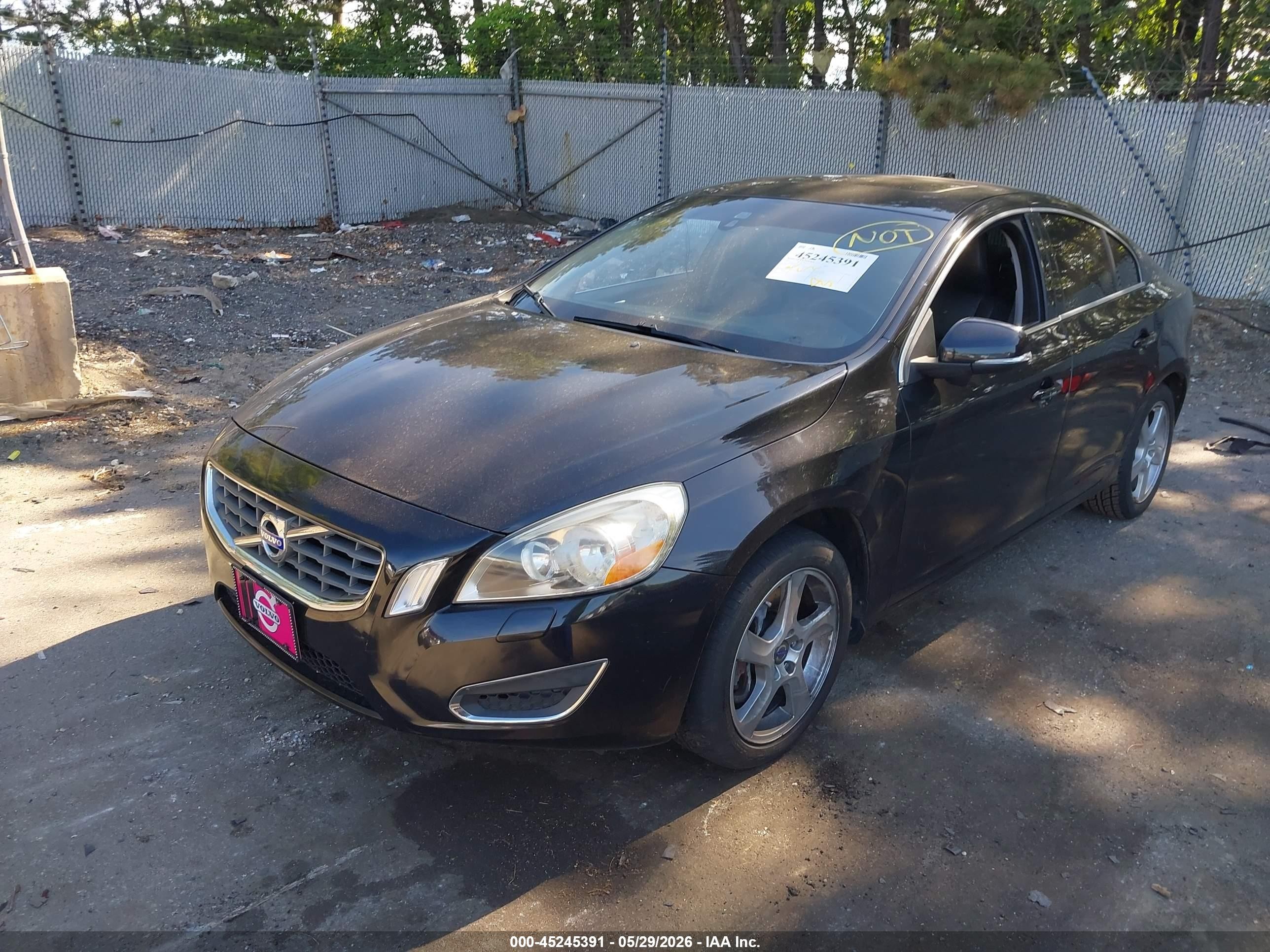2012 Volvo S60 T5 Black vin: YV1622FS5C2136586