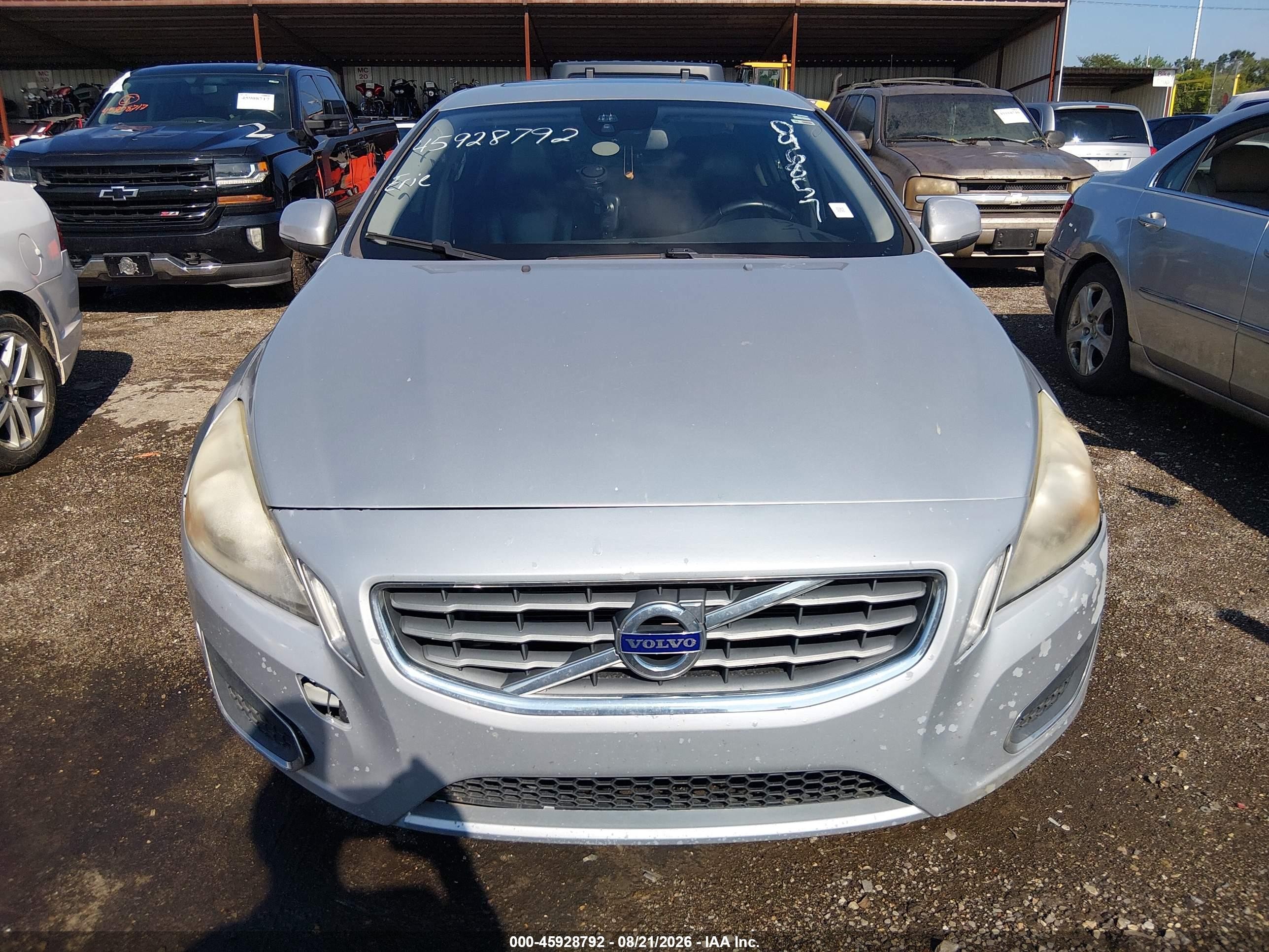 2012 Volvo S60 T5 Silver vin: YV1622FS6C2096857