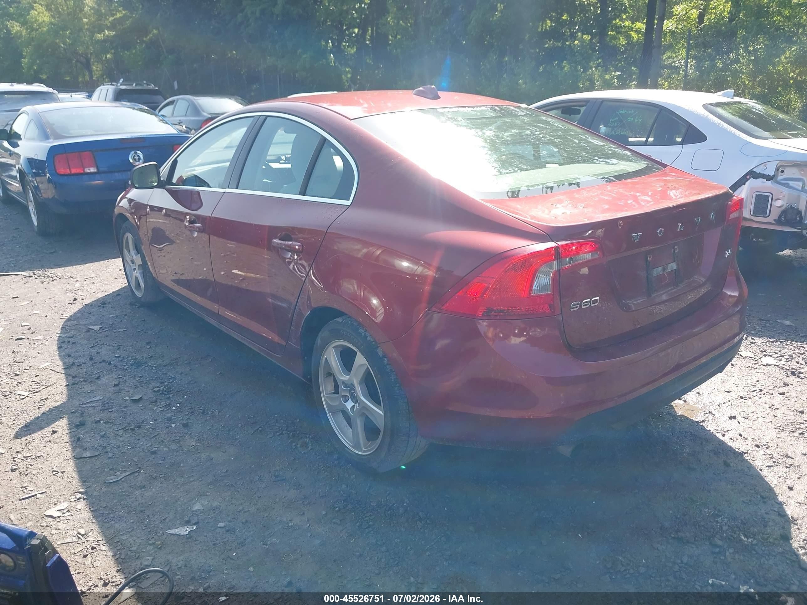 2012 Volvo S60 T5 Maroon vin: YV1622FS7C2107851