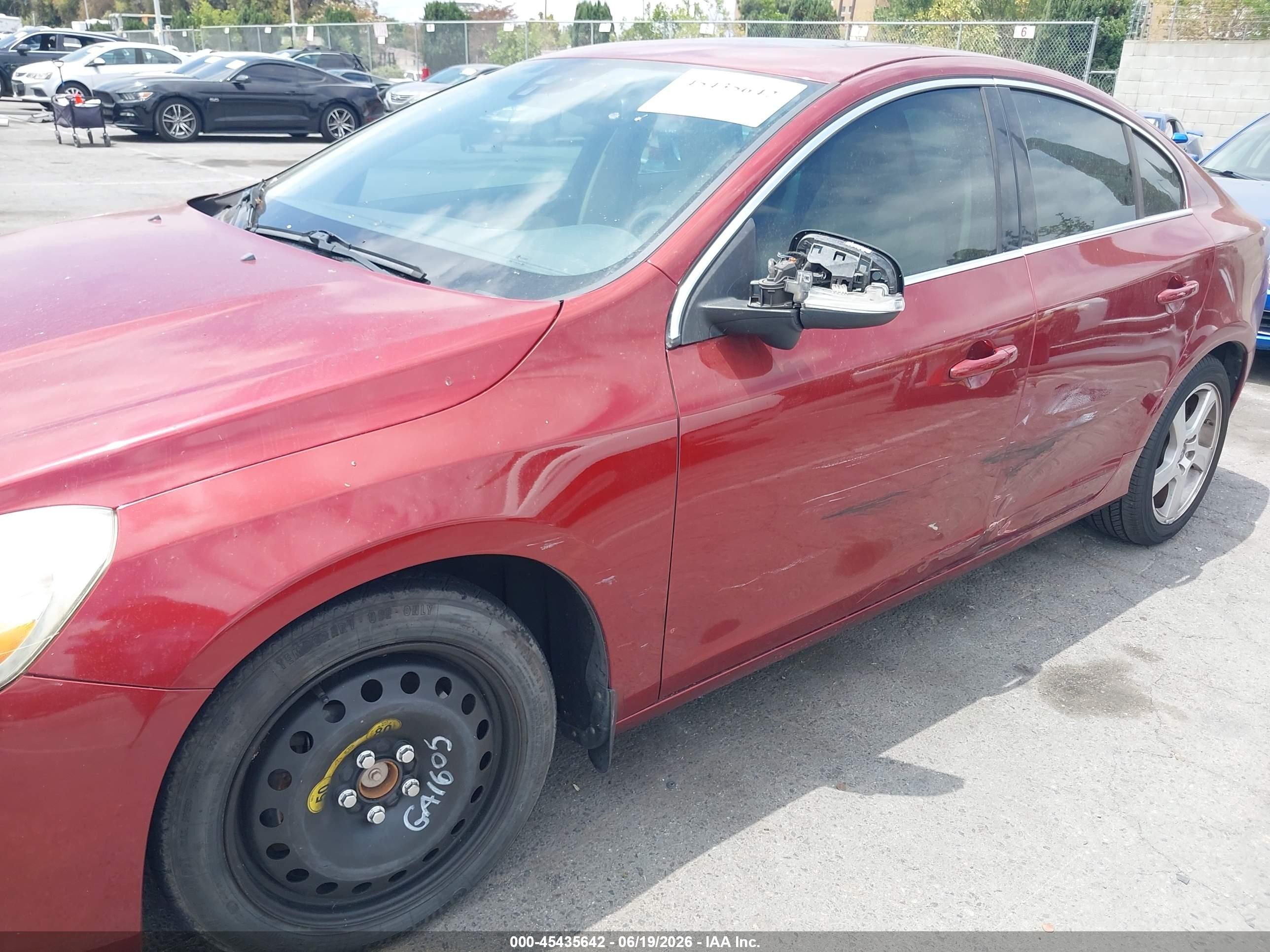 2012 Volvo S60 T5 Красный vin: YV1622FS7C2107977