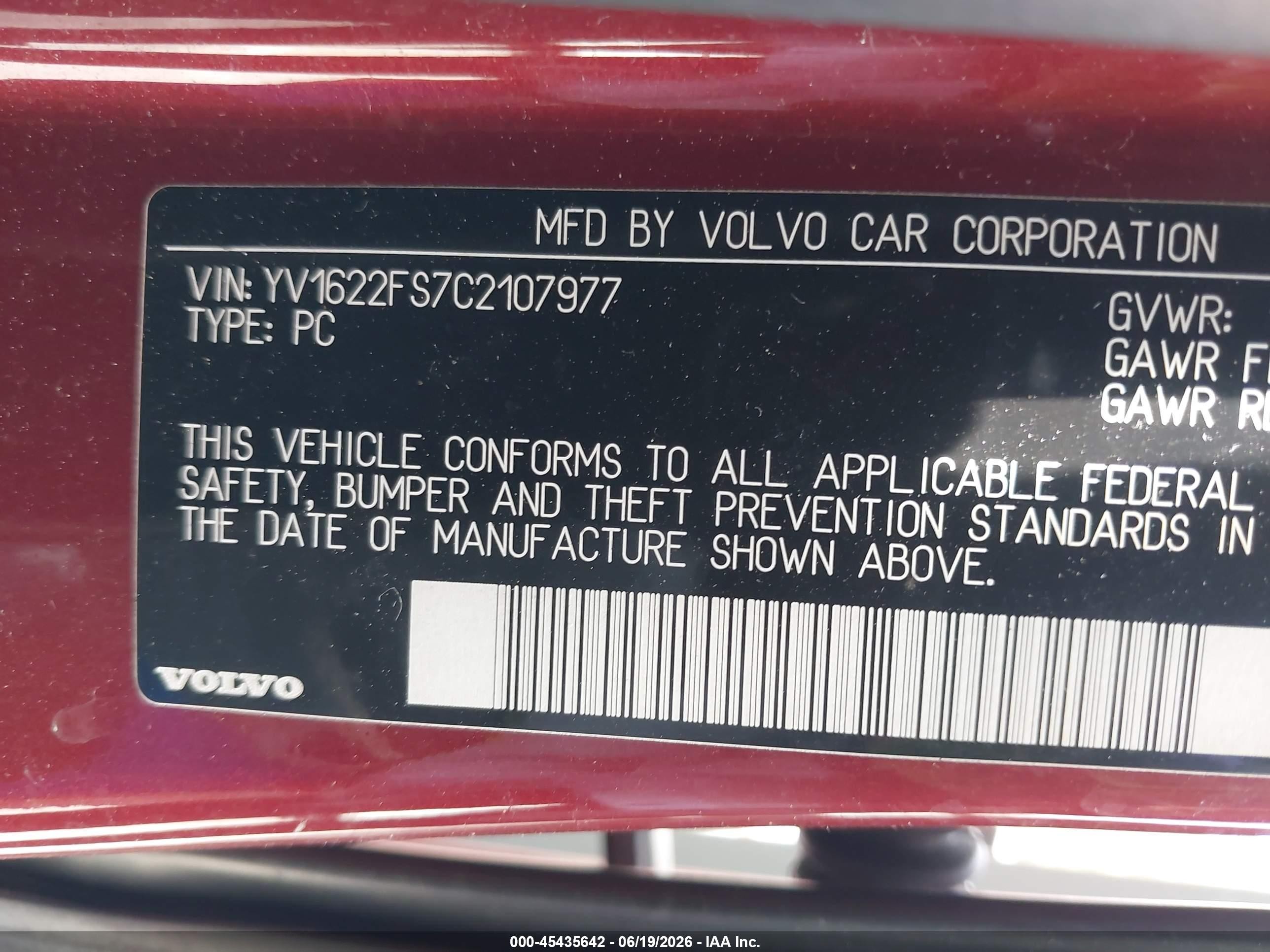 2012 Volvo S60 T5 Красный vin: YV1622FS7C2107977