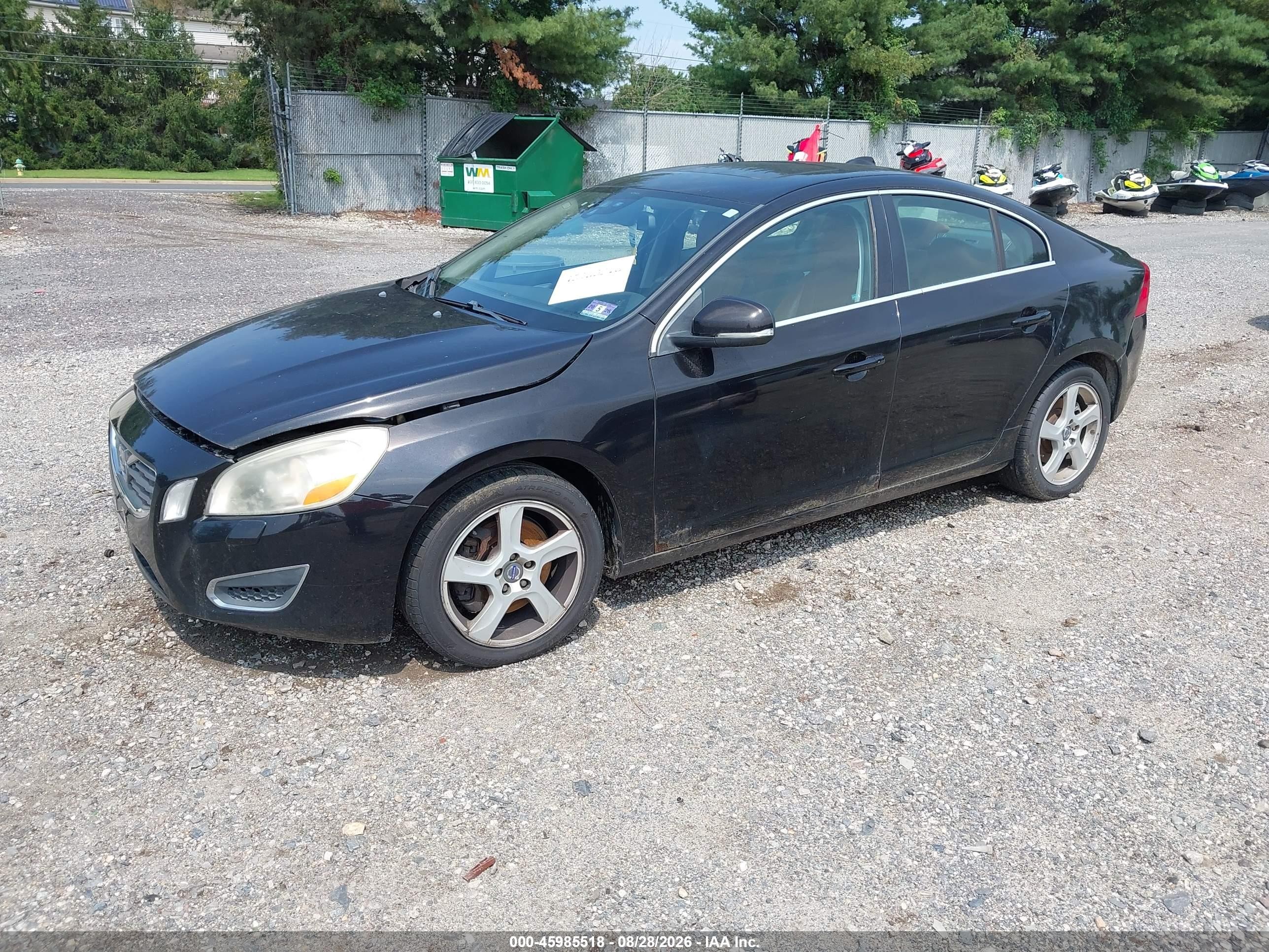 2012 Volvo S60 T5 Black vin: YV1622FS8C2045800