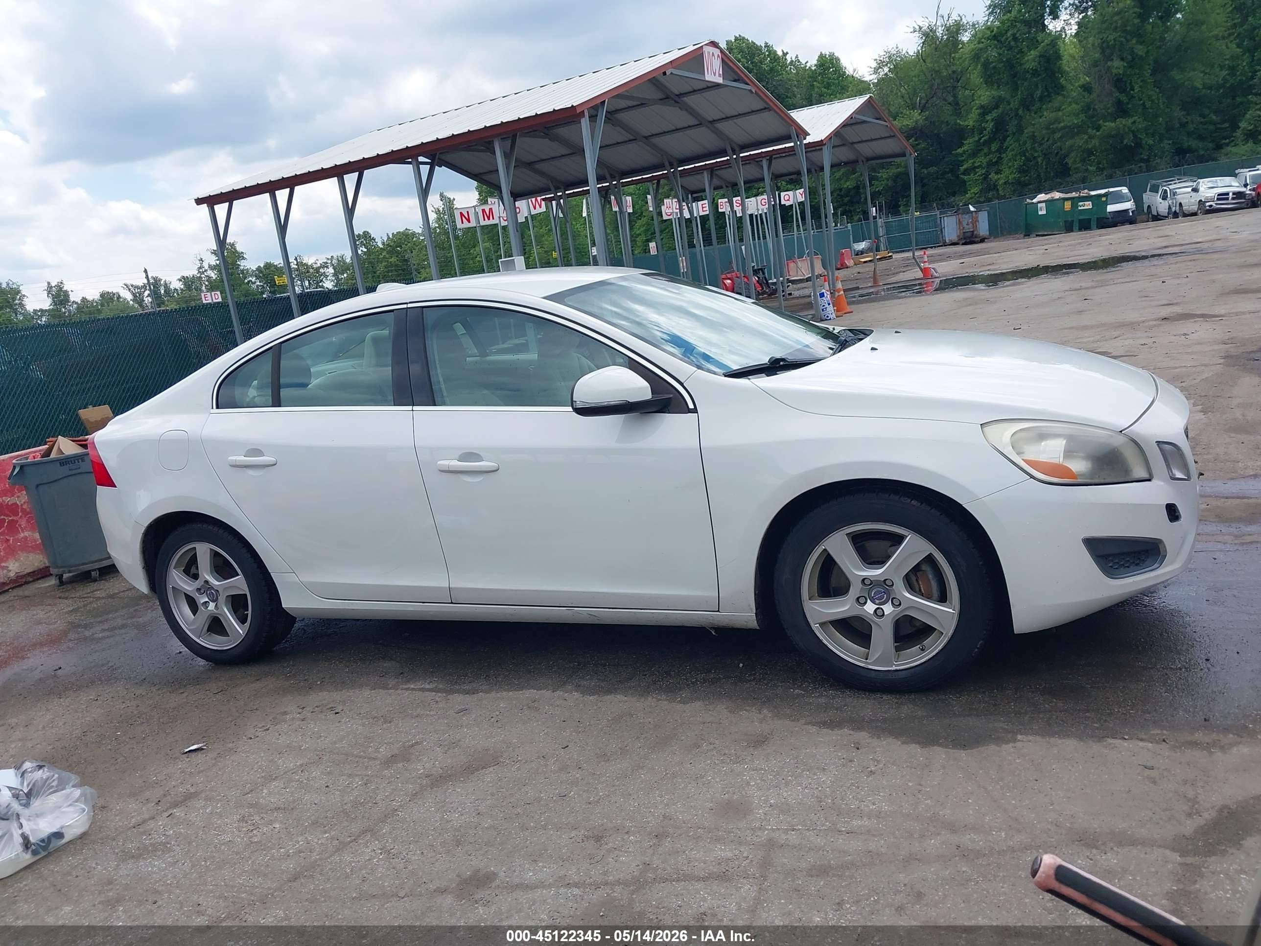 2012 Volvo S60 T5 White vin: YV1622FS9C2080961