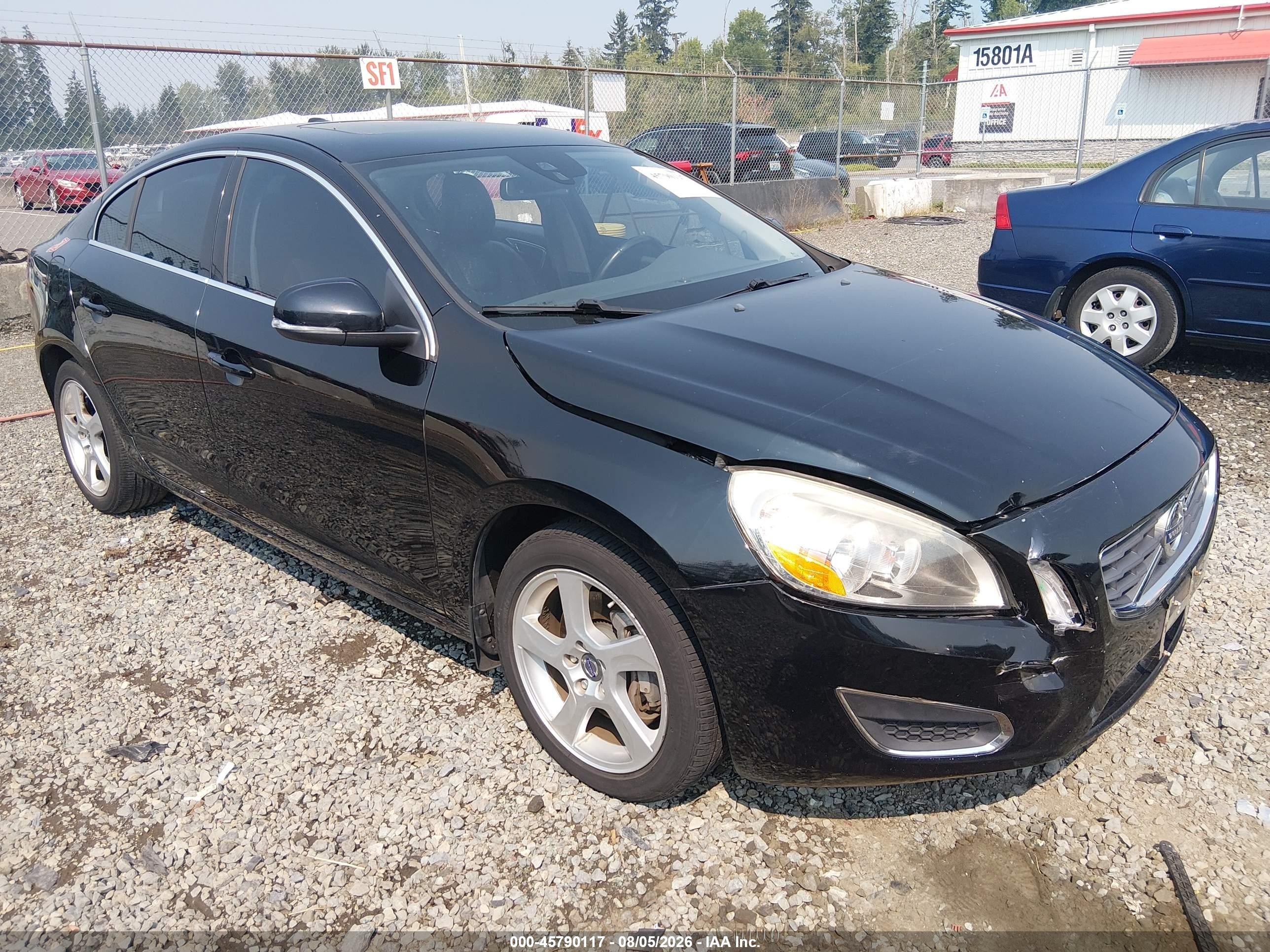 2012 Volvo S60 T5/t5 W/moonroof Black vin: YV1622FS9C2103087