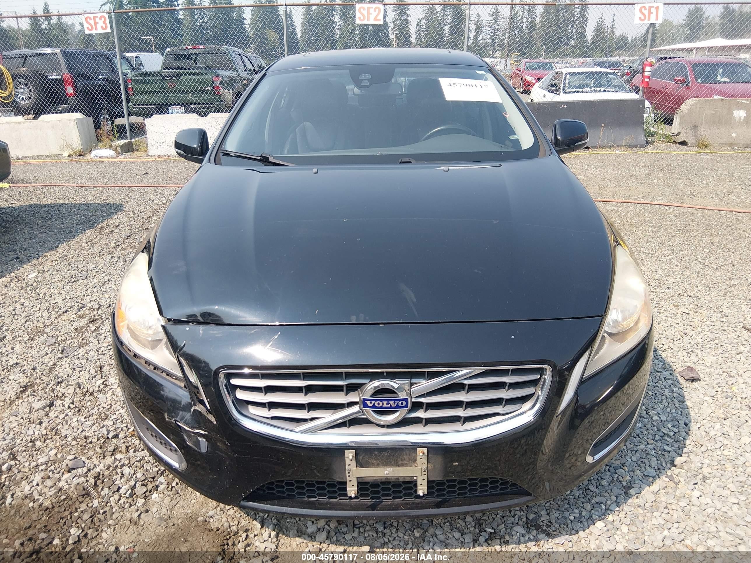 2012 Volvo S60 T5/t5 W/moonroof Black vin: YV1622FS9C2103087