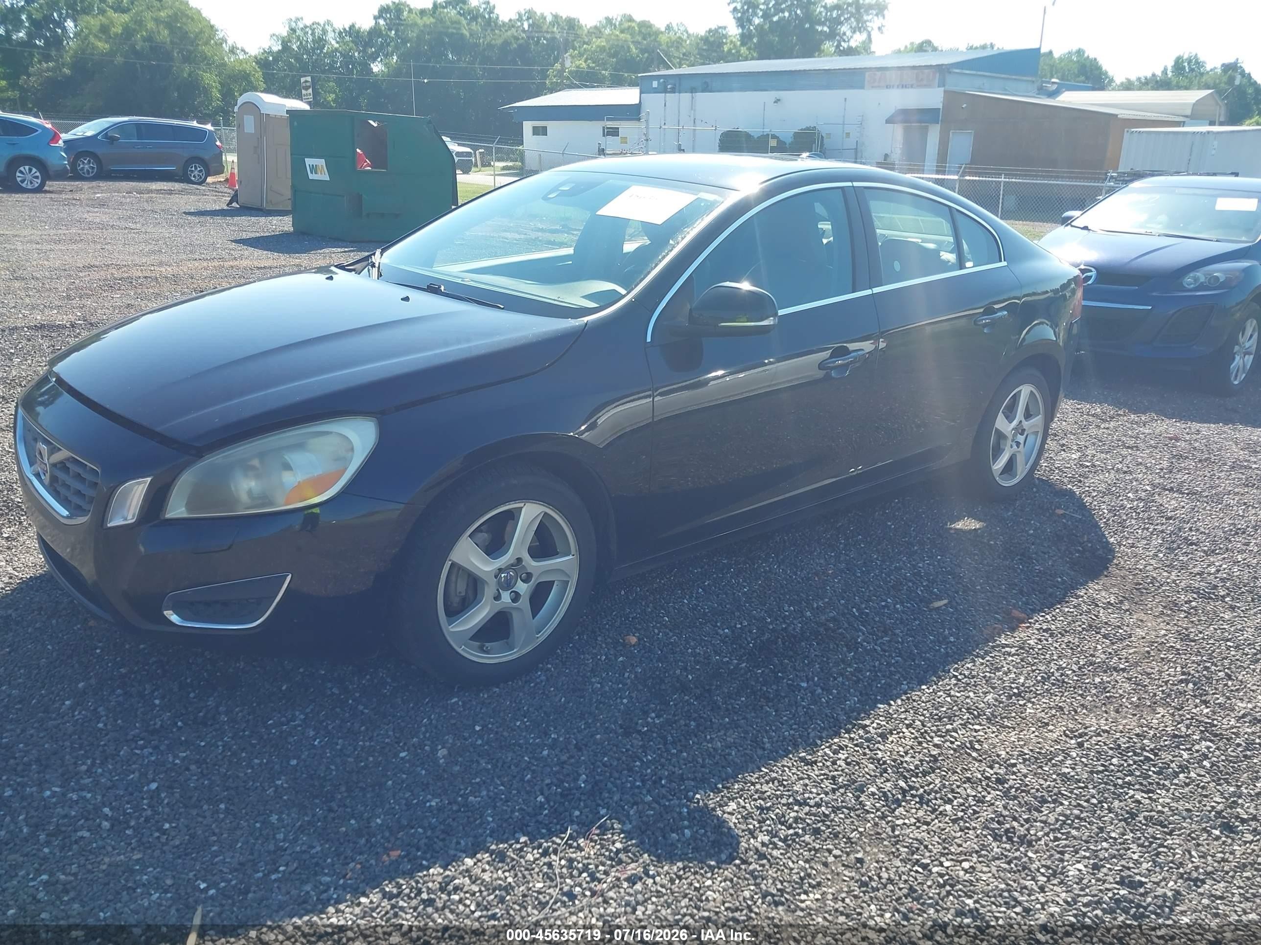 2012 Volvo S60 T5 Black vin: YV1622FSXC2029159