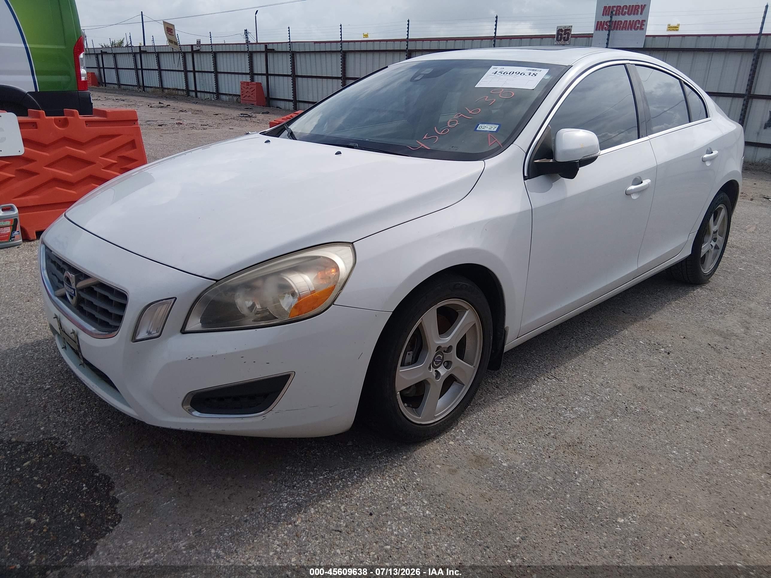 2012 Volvo S60 T5 White vin: YV1622FSXC2099535