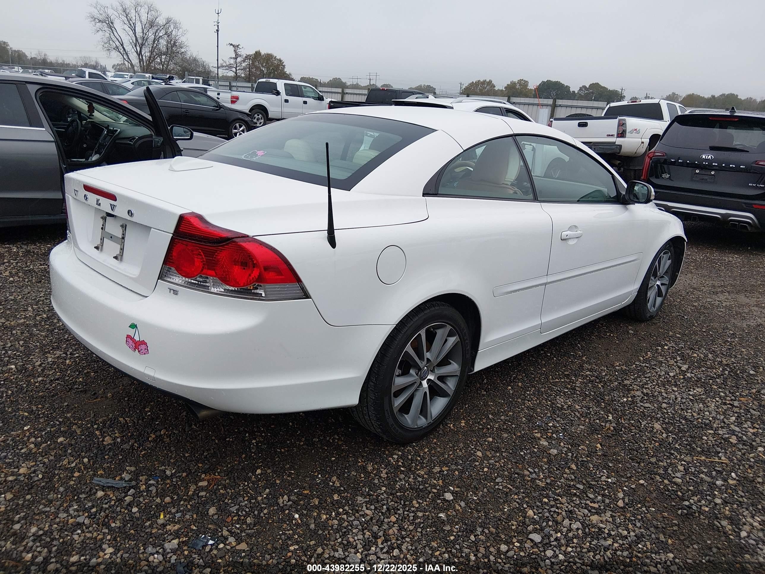2010 Volvo C70 T5 White vin: YV1672MC1AJ091954