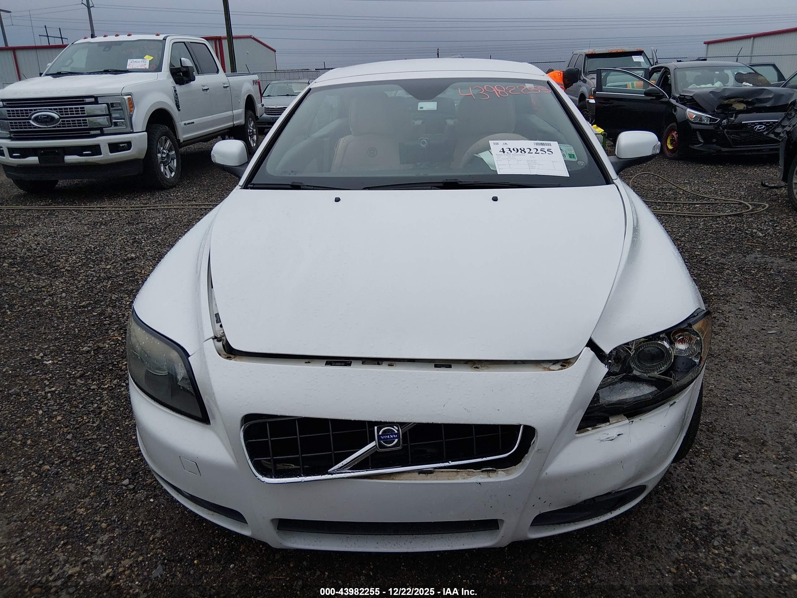 2010 Volvo C70 T5 White vin: YV1672MC1AJ091954