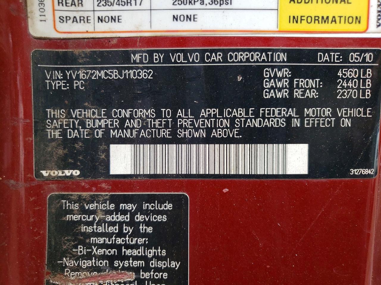 2011 Volvo C70 T5 Red vin: YV1672MC5BJ110362