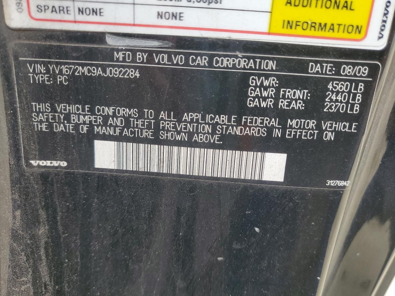 2010 Volvo C70 T5 Black vin: YV1672MC9AJ092284